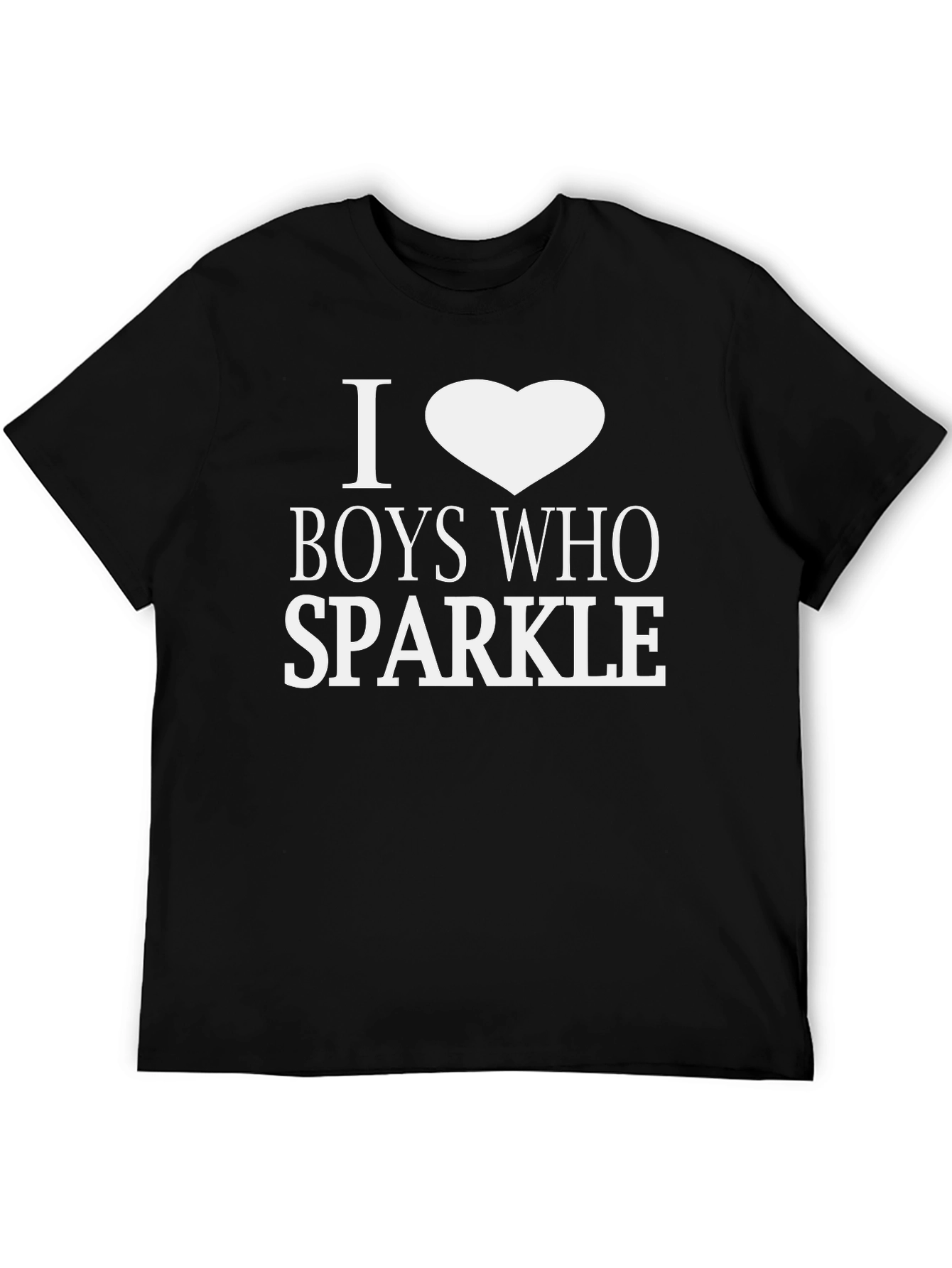 Black I Heart Boys Who Sparkle T-Shirt - Black view 5