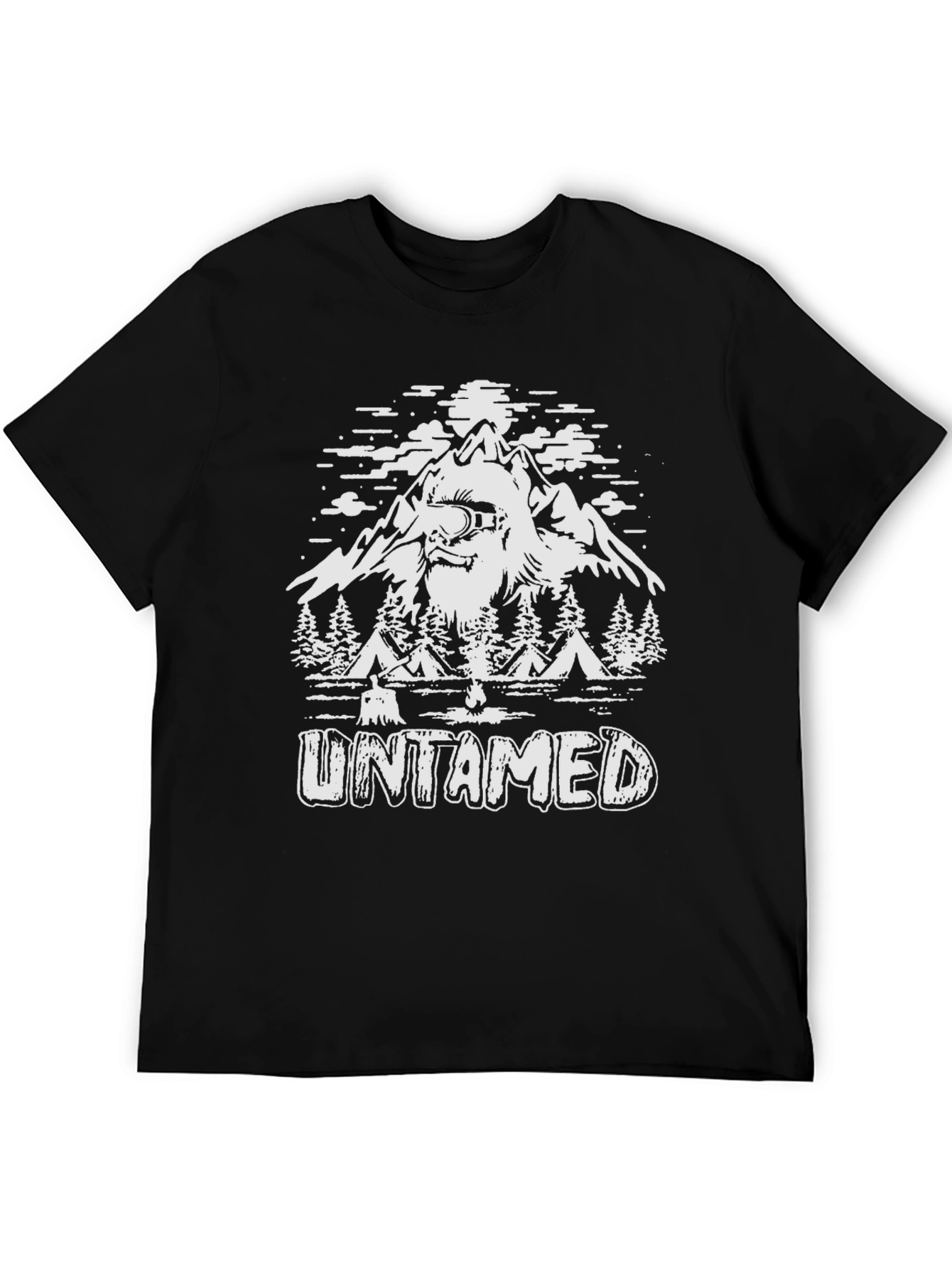 Black Untamed Bigfoot Mountain Graphic Tee view 5