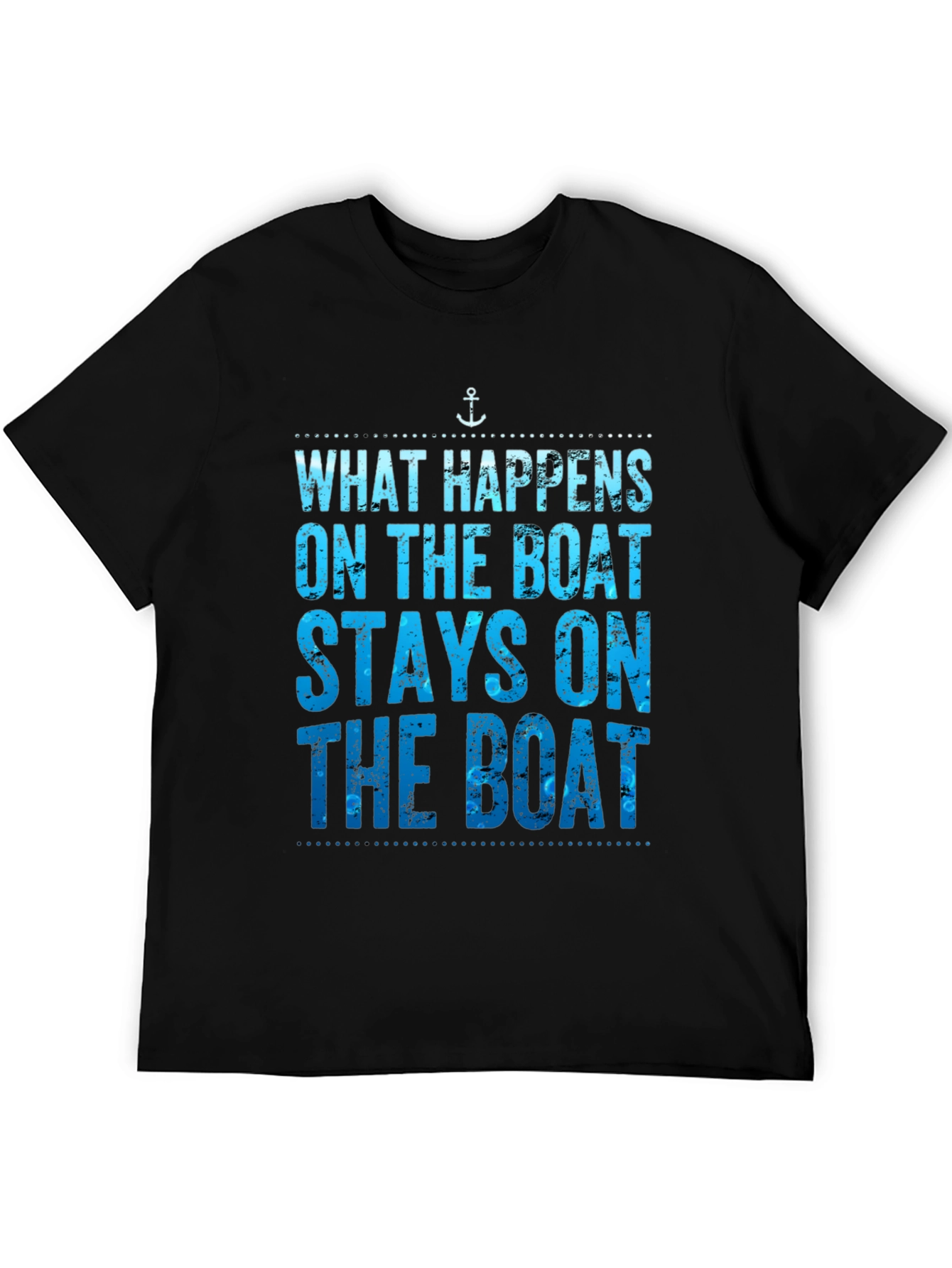 Black What Happens On The Boat T-Shirt view 5