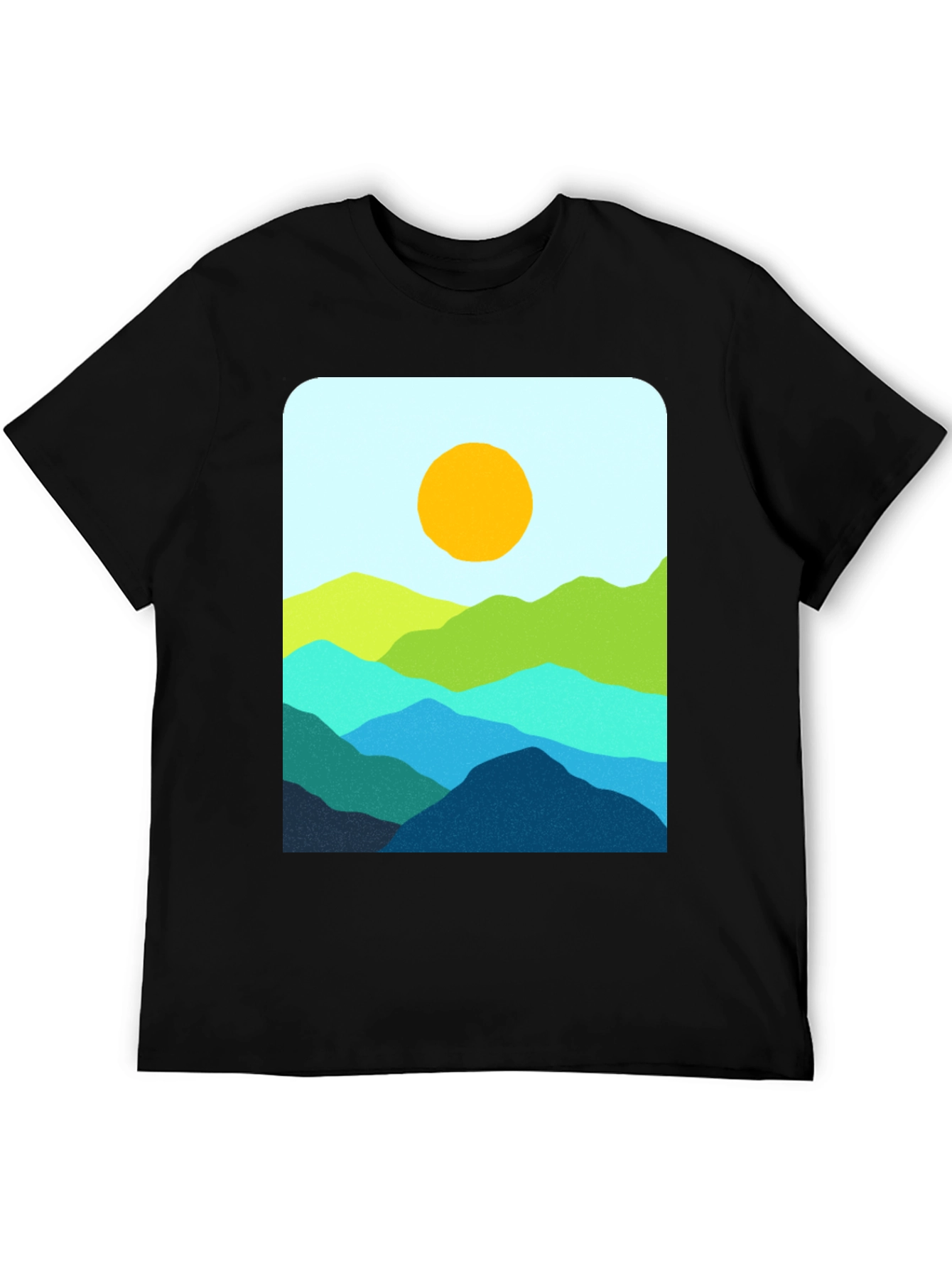 Black Mountainscape Graphic T-Shirt - Stylish Nature Design view 5