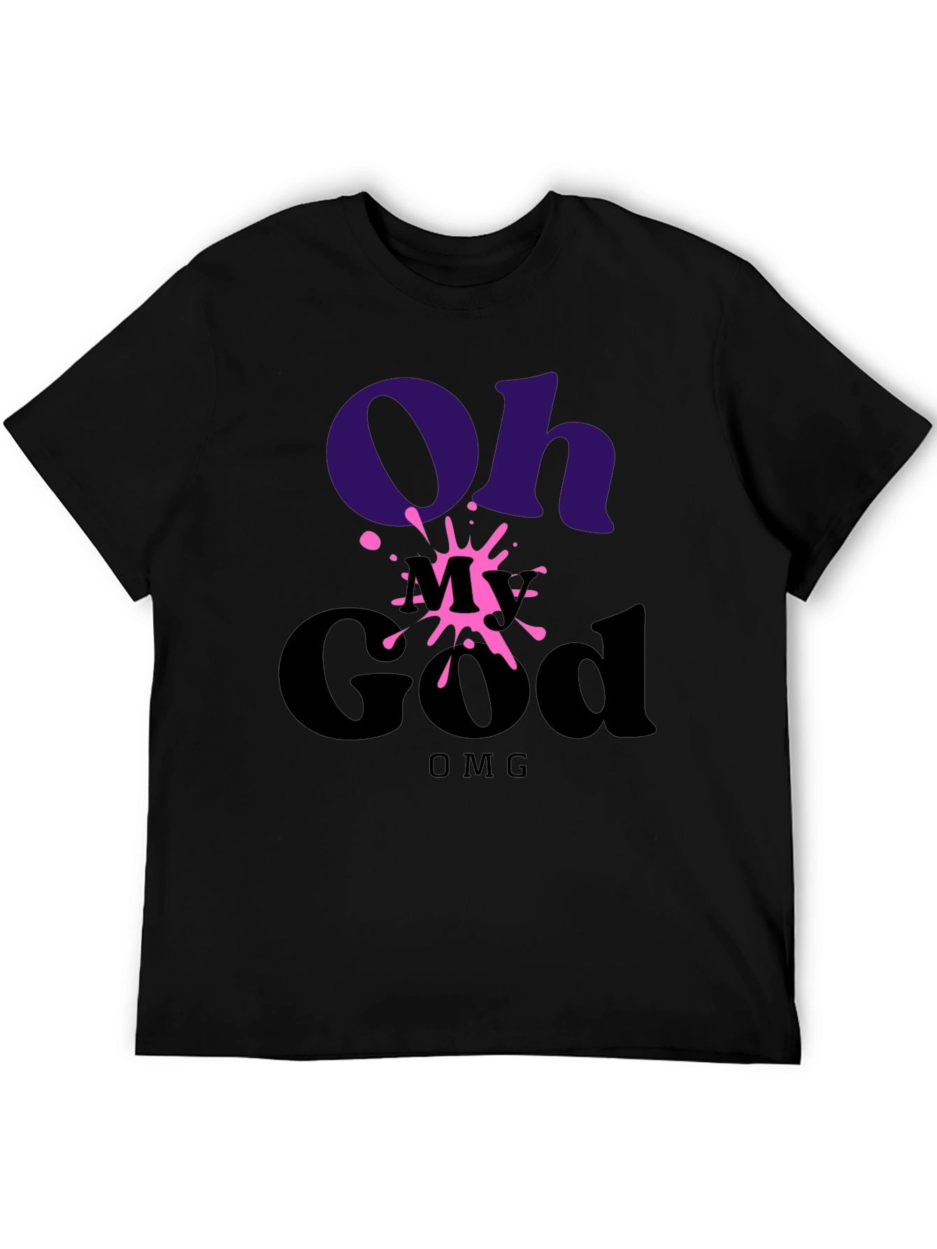 Black Oh My God OMG T-Shirt - Stylish Graphic Tee view 5