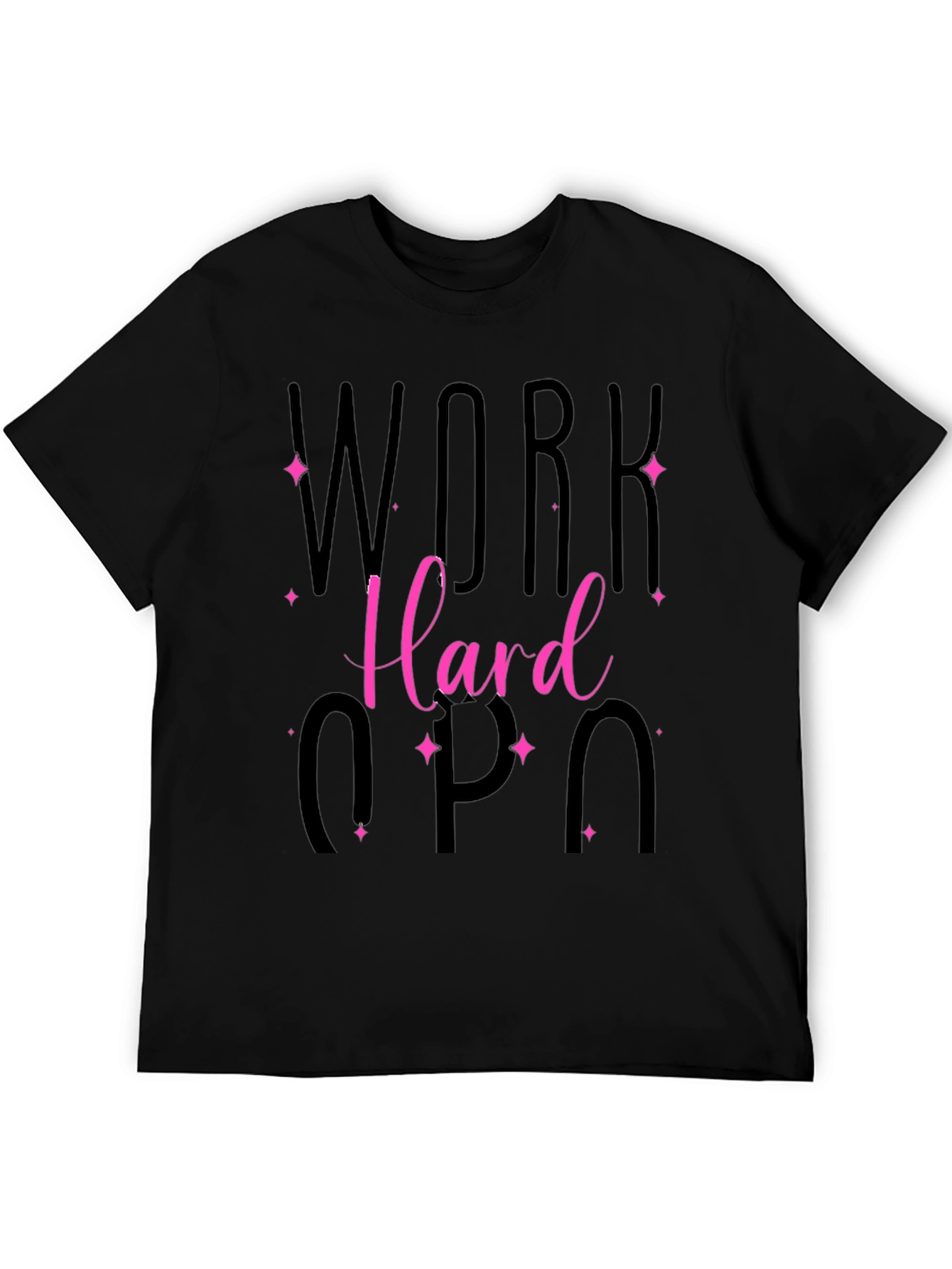 Black Work Hard T-Shirt view 5