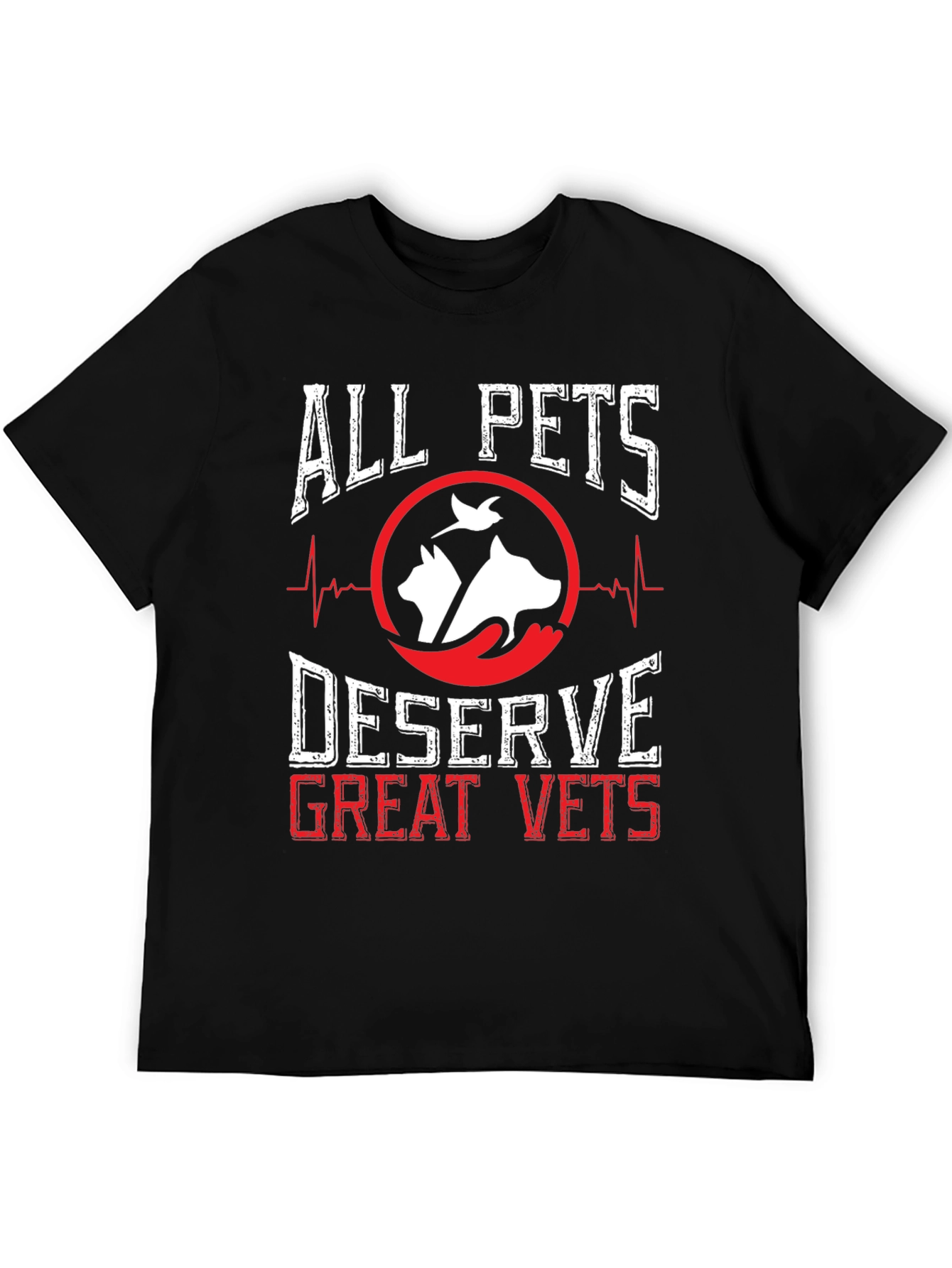 Black All Pets Deserve Great Vets T-Shirt view 5