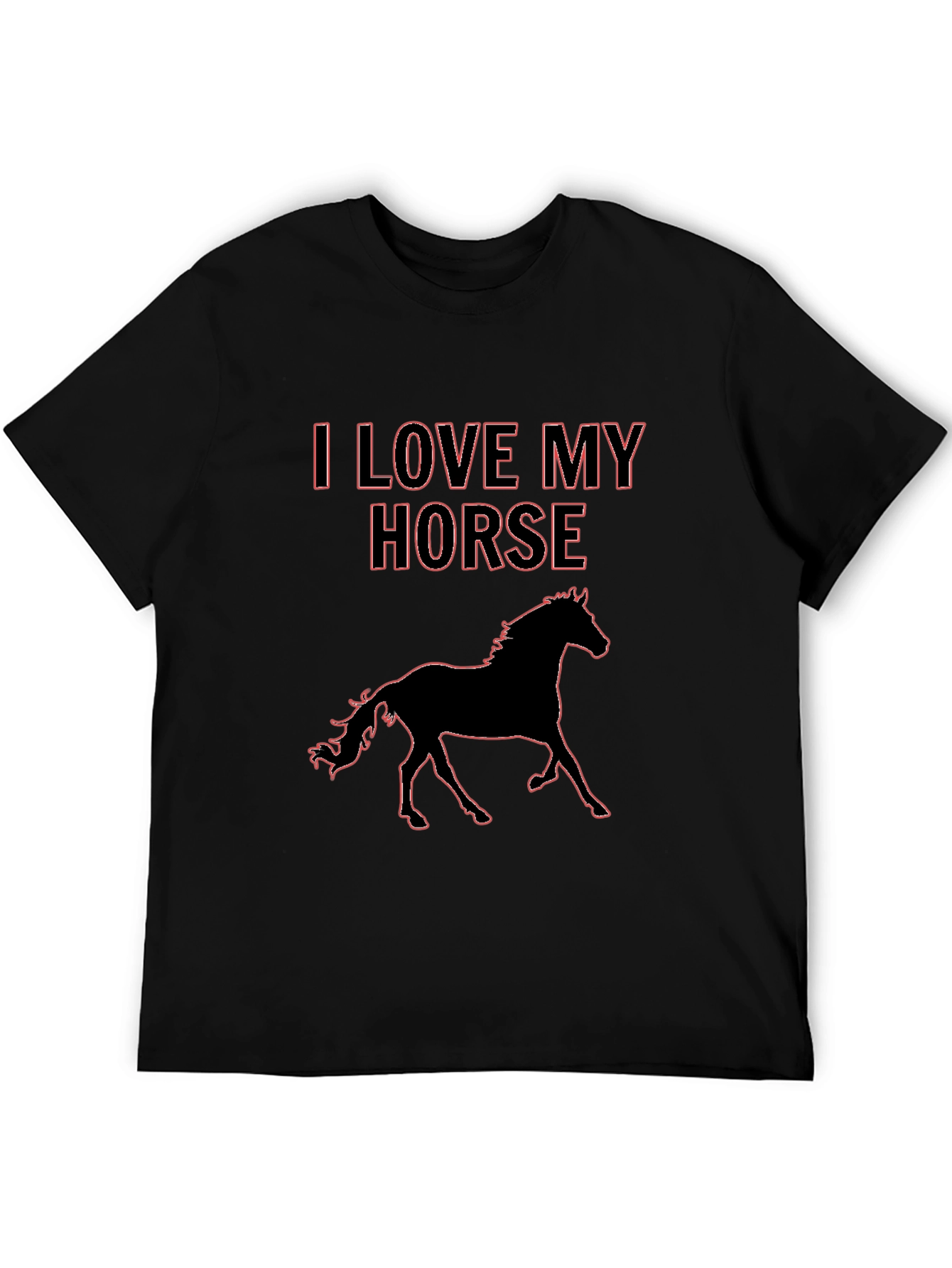 Black I Love My Horse T-Shirt - Black view 5