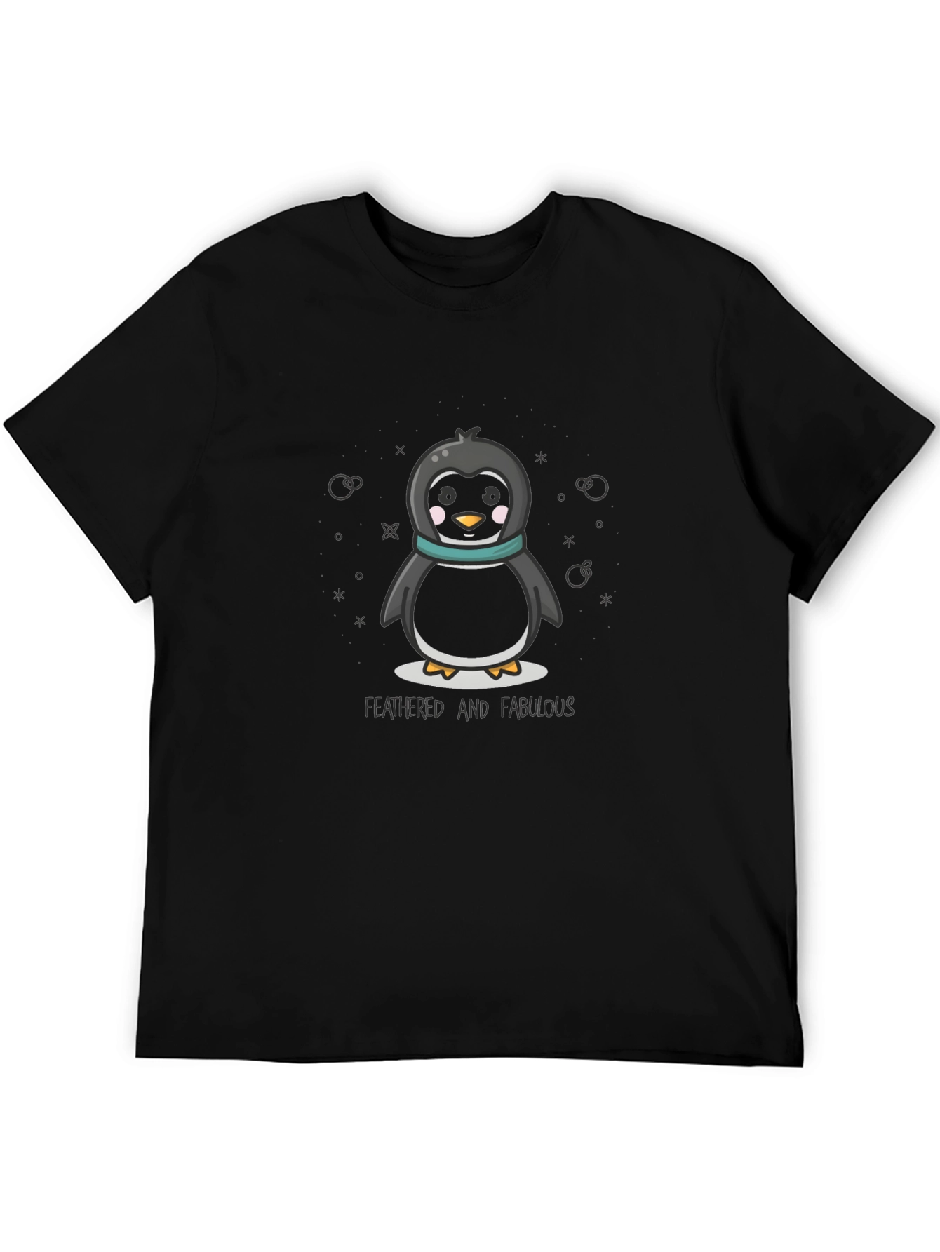 Black Cute Penguin Graphic Tee view 5