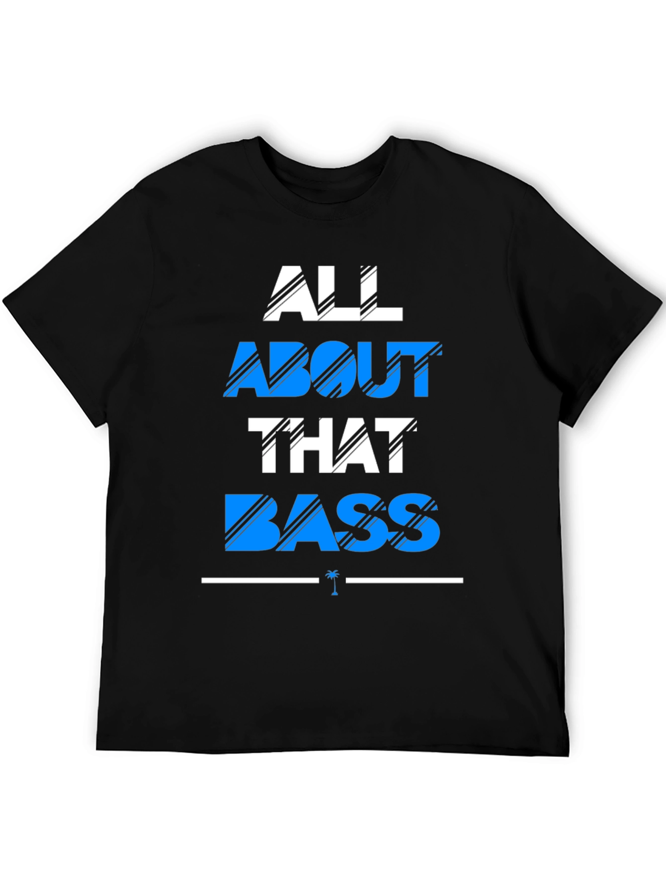 Black All About That Bass Graphic Tee - Black Cotton T-Shirt view 5