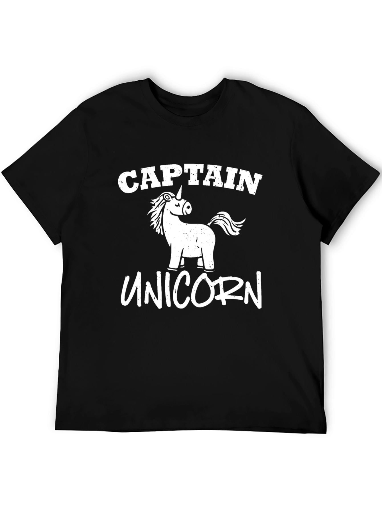 Black Captain Unicorn Graphic Tee - Men's Black T-Shirt view 5