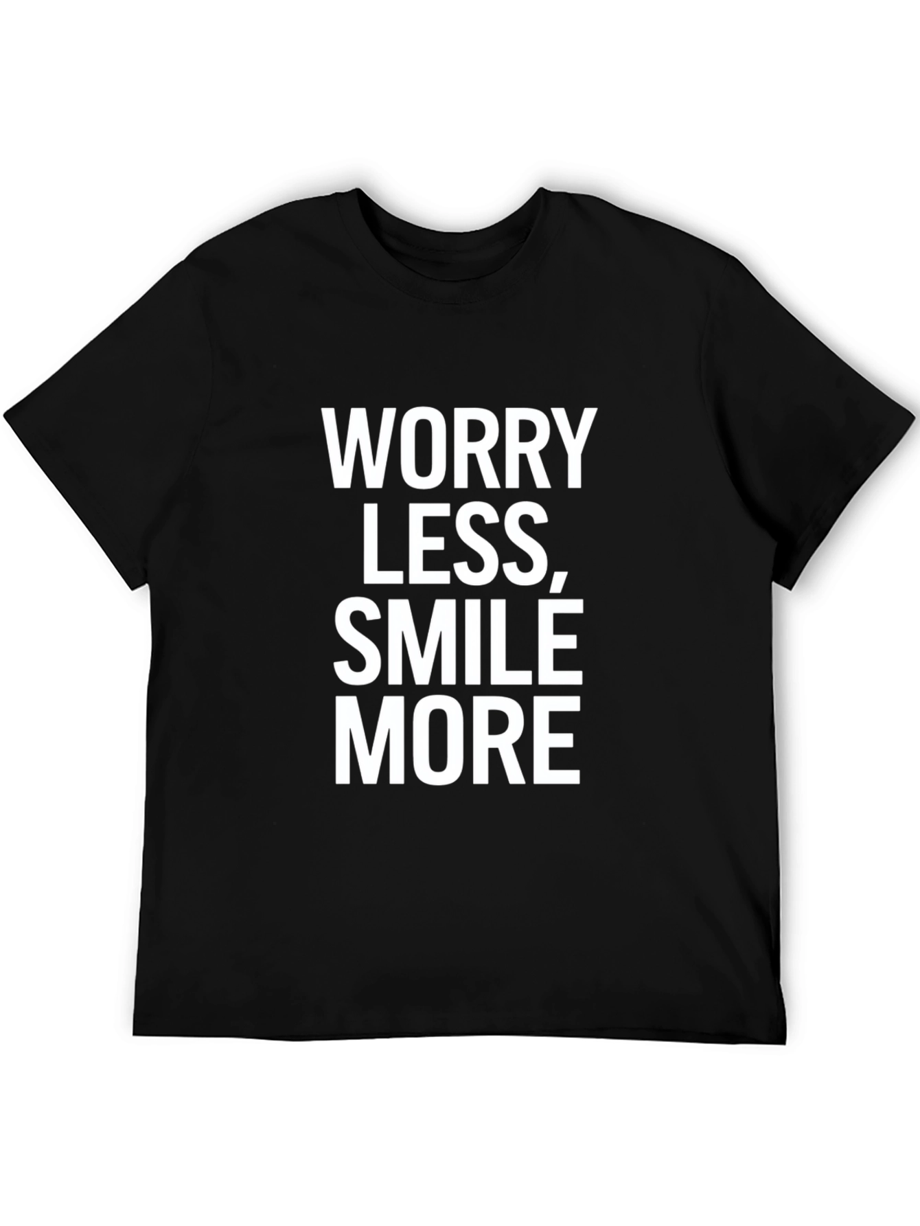 Black Worry Less Smile More Graphic Tee - Black view 5