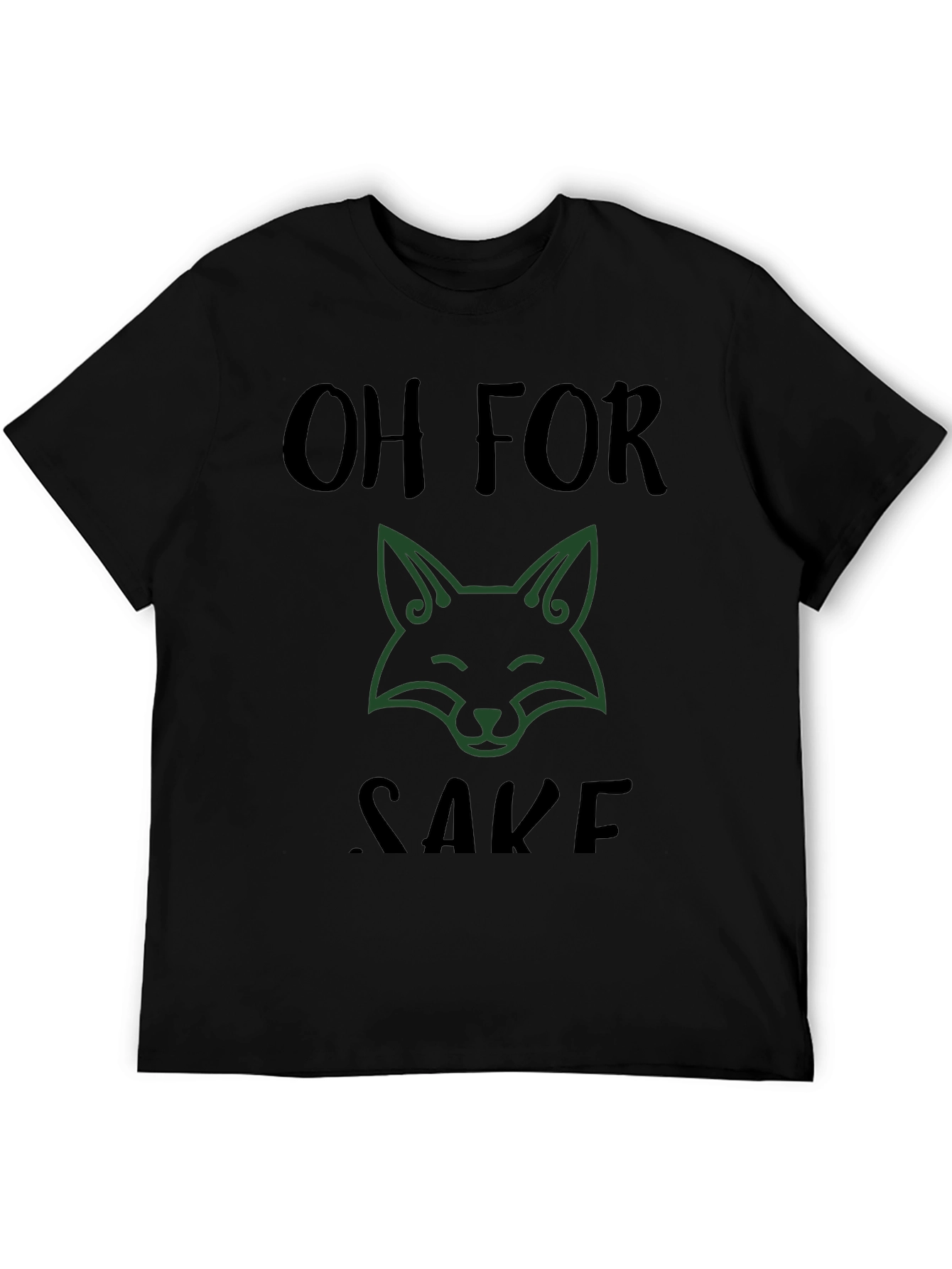 Black Oh For Fox Sake Graphic Tee - Humor T-Shirt view 5