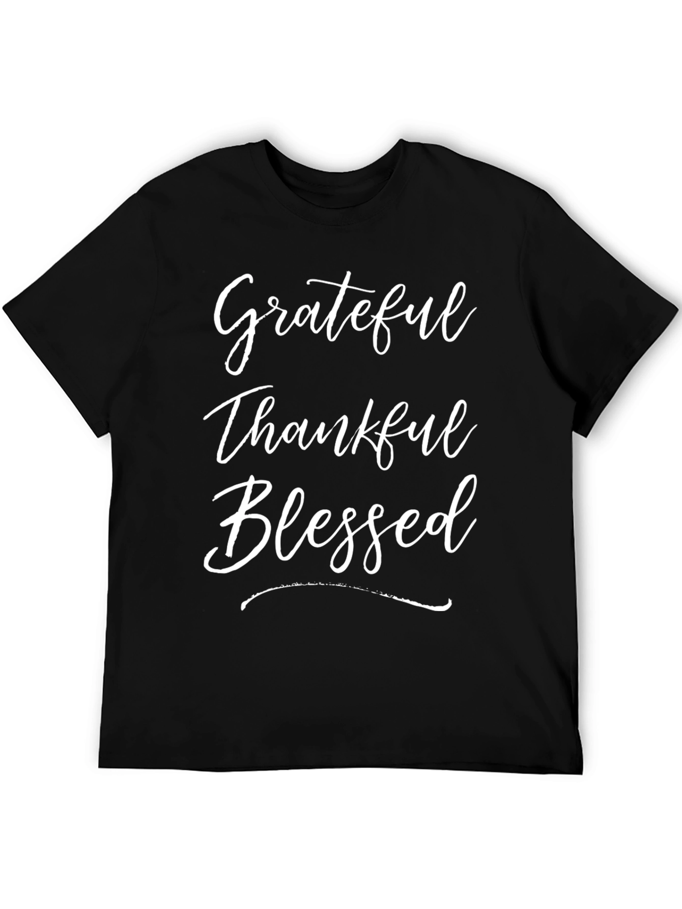Black Grateful Thankful Blessed Graphic Tee view 5