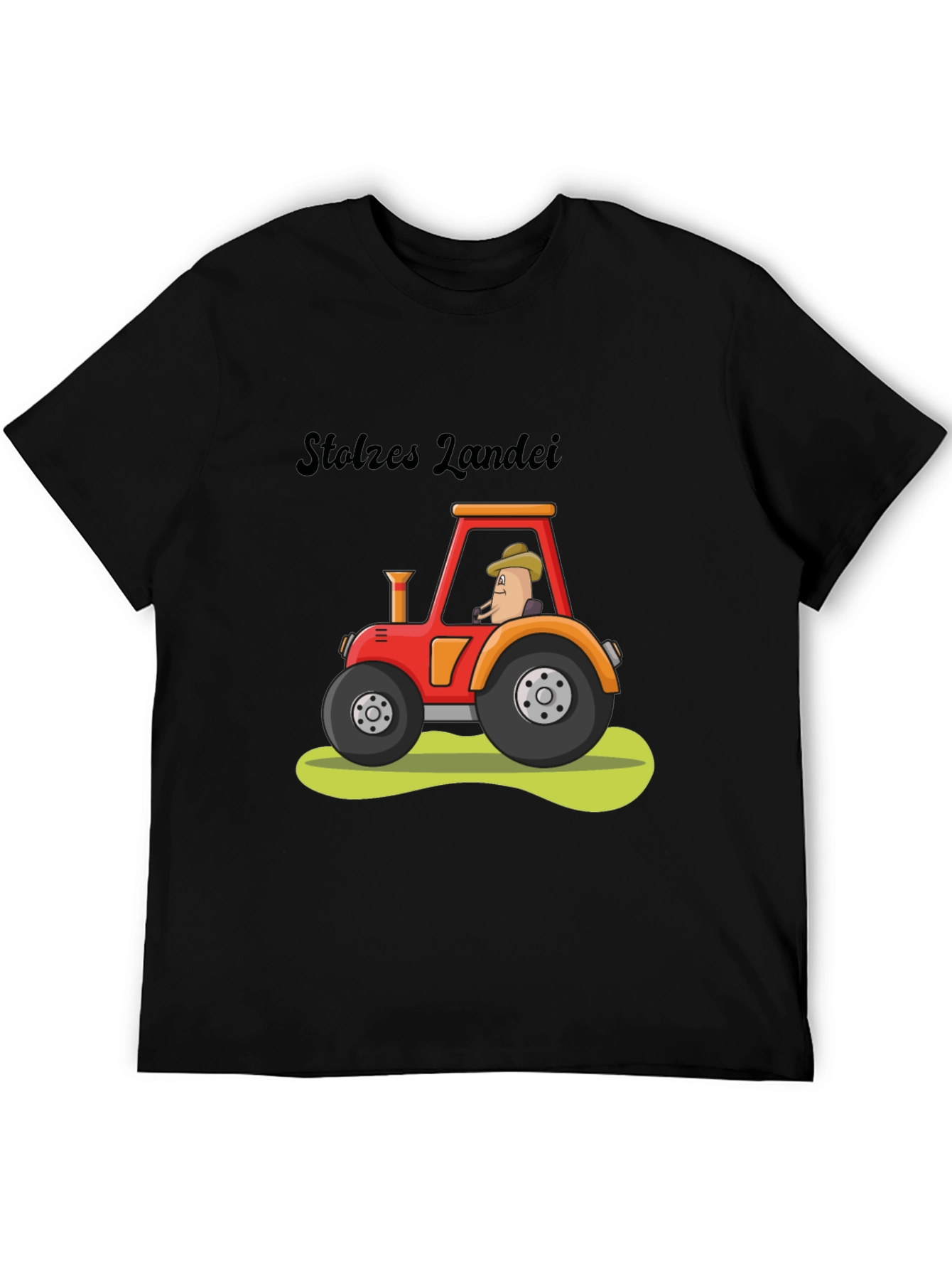 Black Stolzes Landei Tractor Graphic Tee view 5