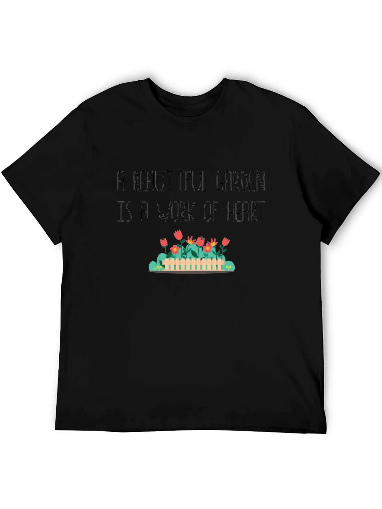 Black Garden Heart T-Shirt - Black view 5