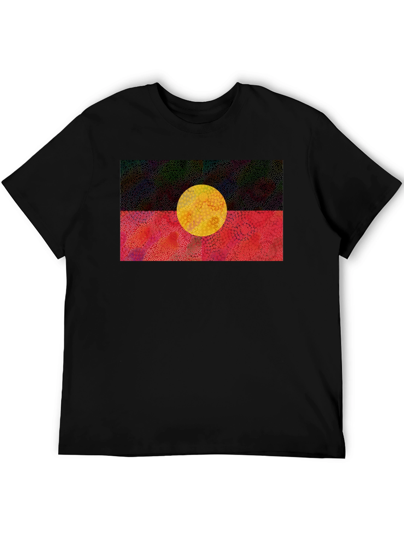 Black Aboriginal Flag Graphic T-Shirt view 5