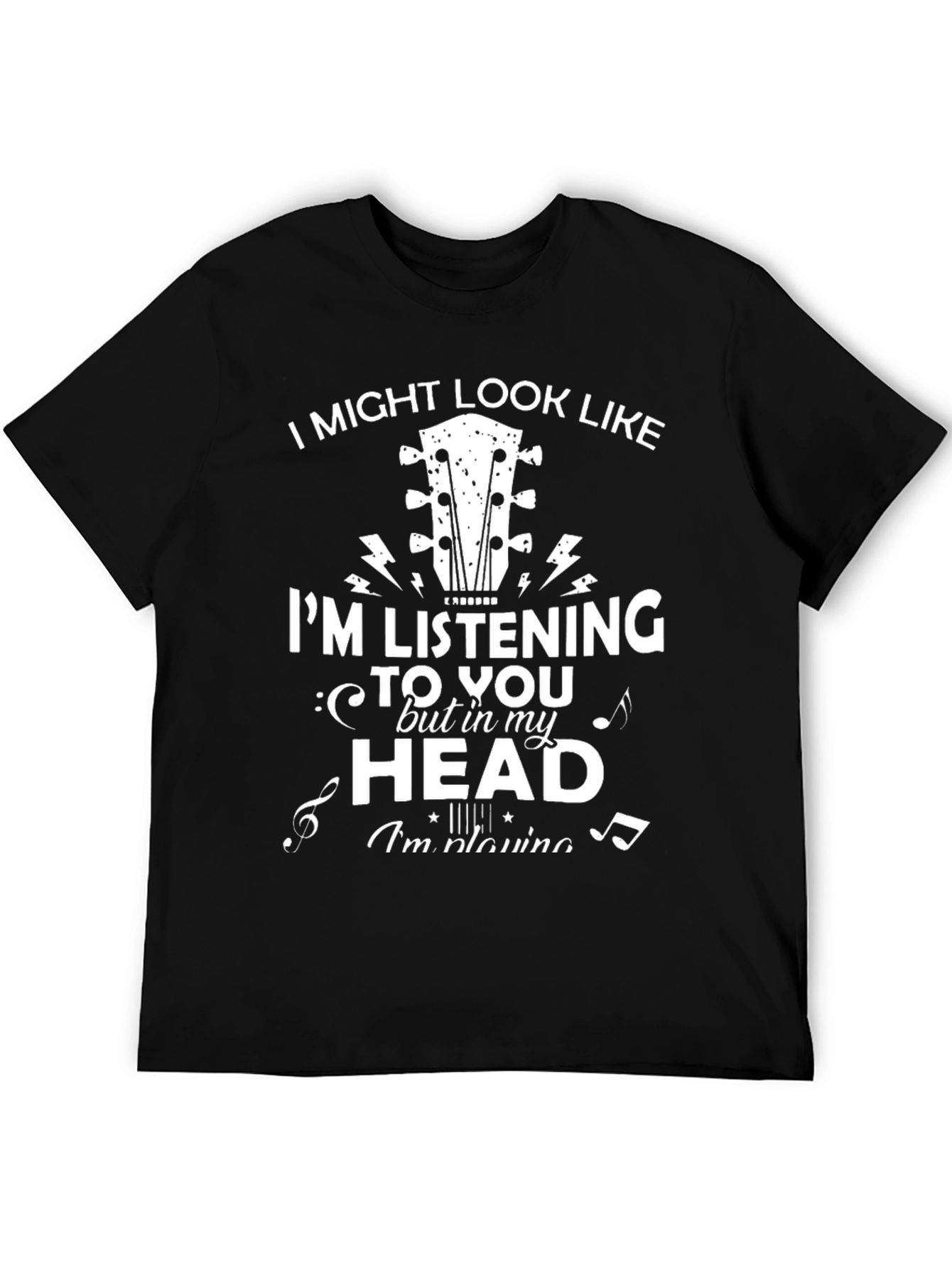Black Musician's Humor T-Shirt: I'm Listening In My Head view 5