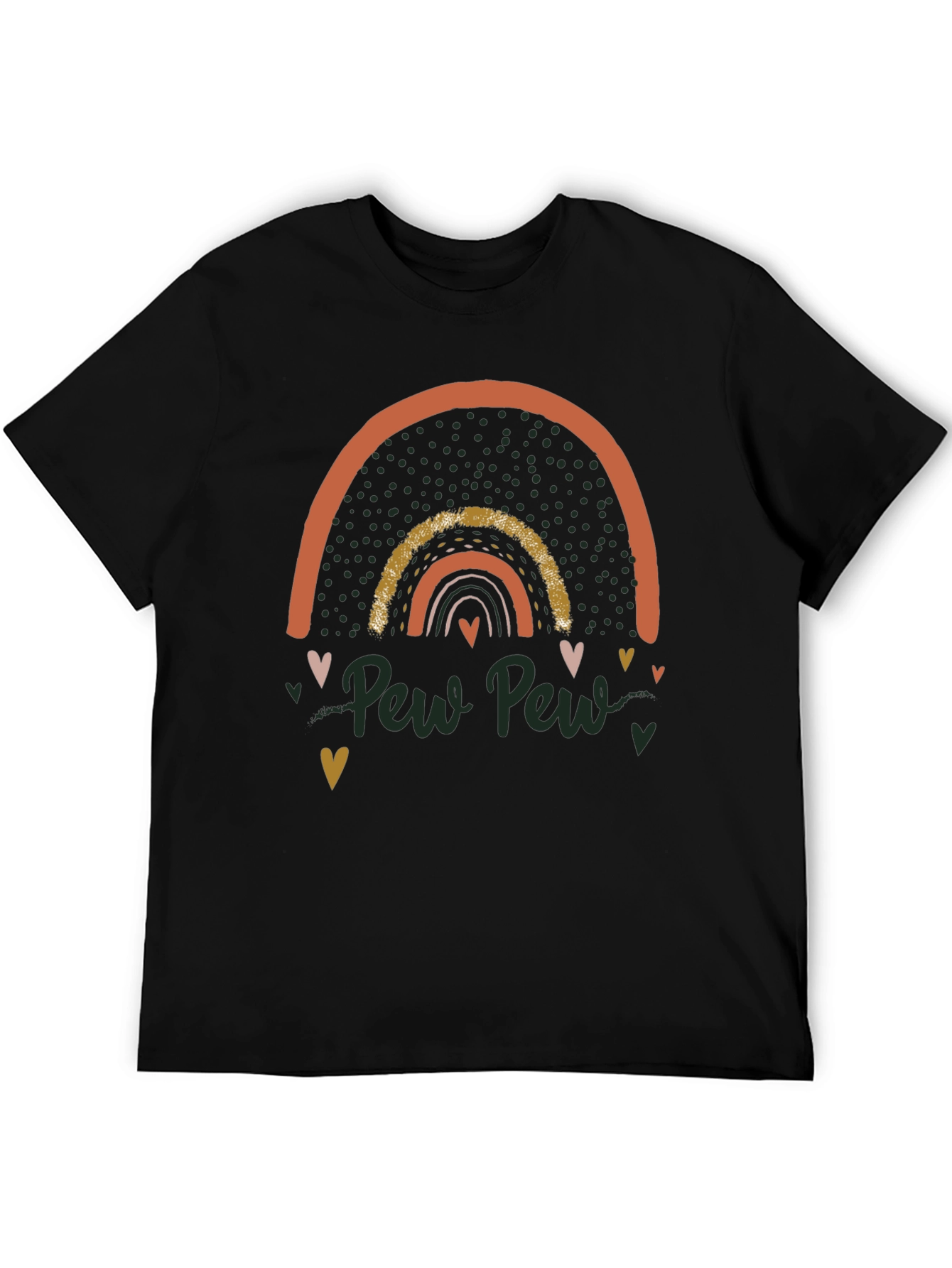 Black Pew Pew Rainbow Graphic Tee view 5