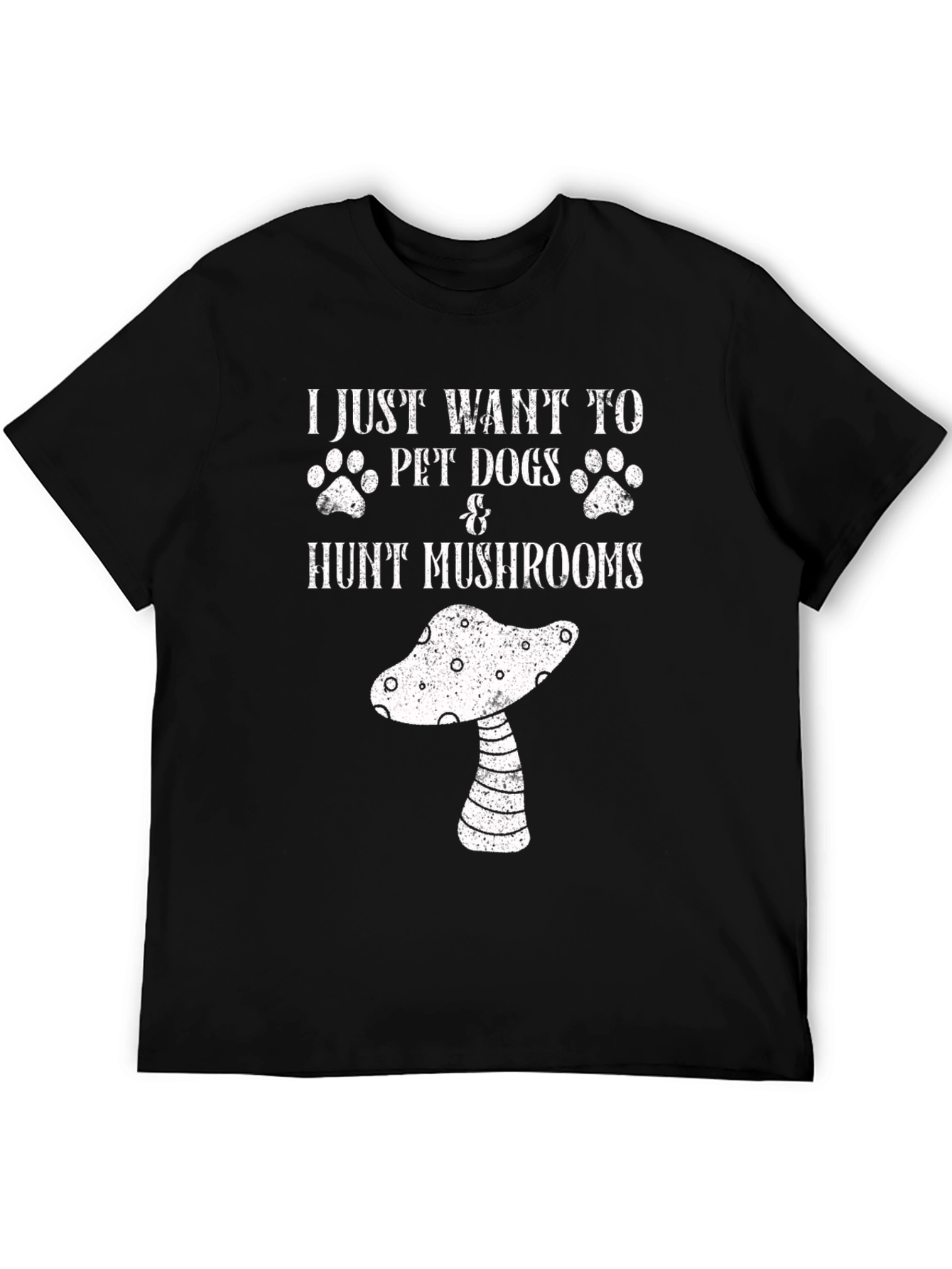 Black Dog & Mushroom Lover T-Shirt - Fun Graphic Tee view 5