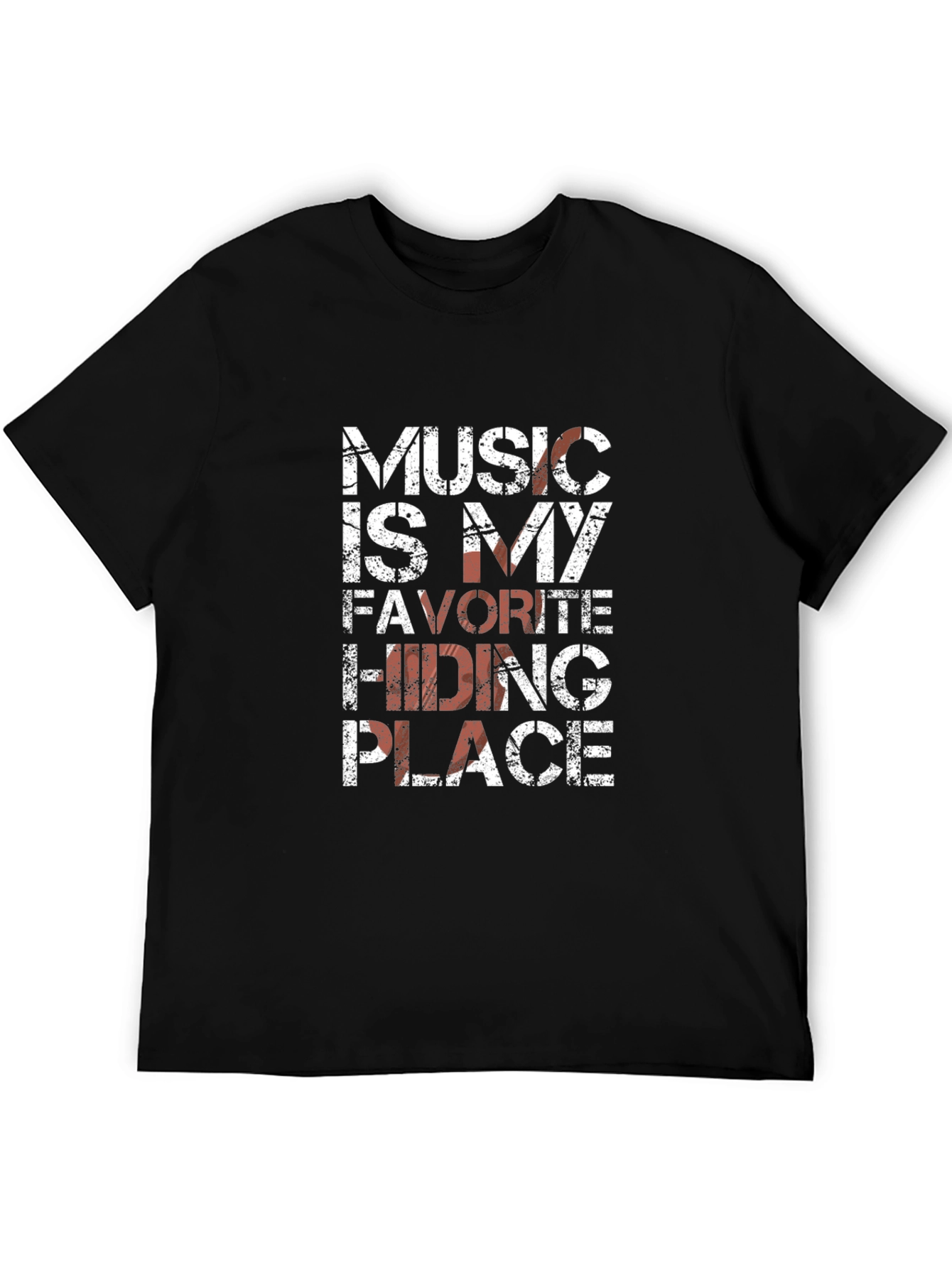 Black Music is My Favorite Hiding Place Black T-Shirt view 5