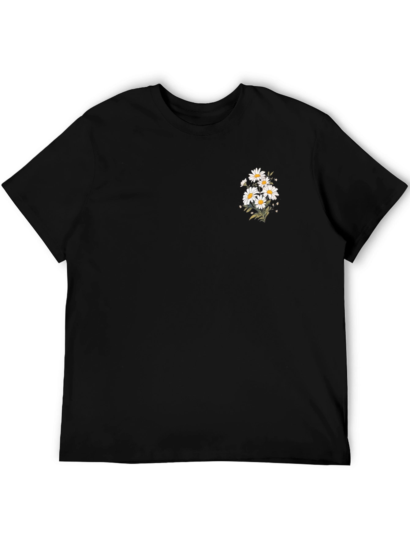 Black Black T-Shirt with Daisy Graphic view 5