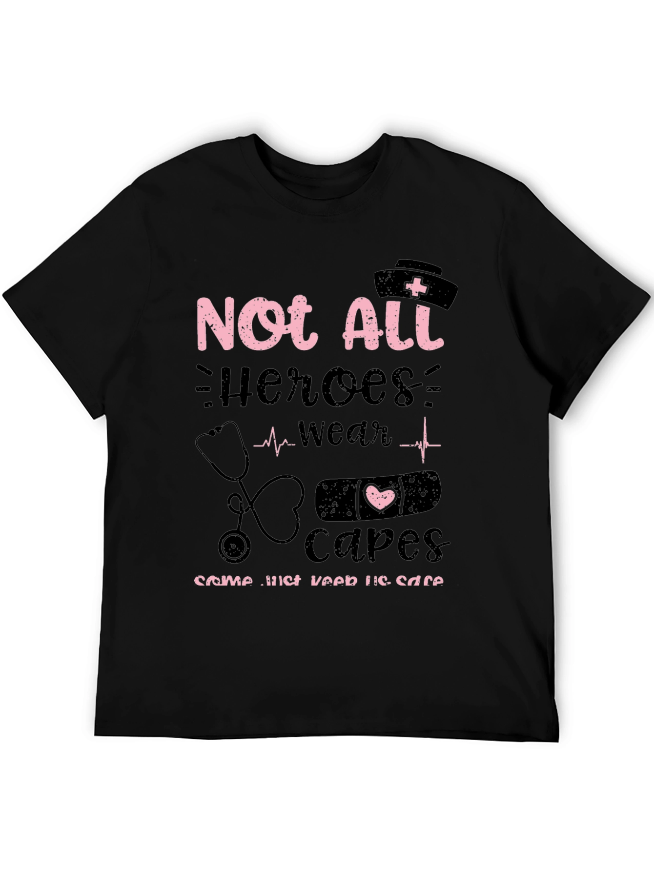 Black Nurse Hero T-Shirt - Not All Heroes Wear Capes view 5
