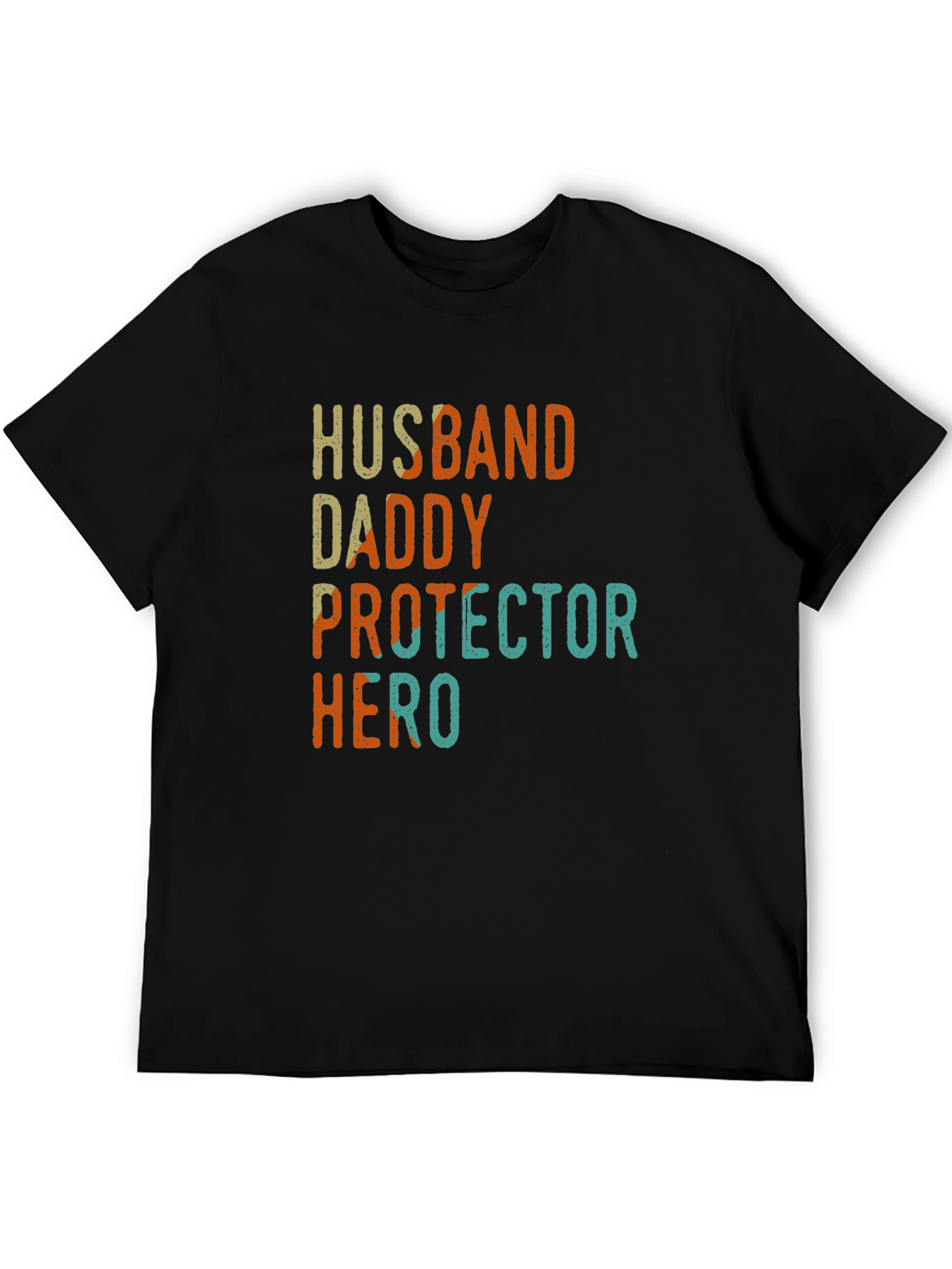 Black Husband Daddy Protector Hero Graphic T-Shirt view 5