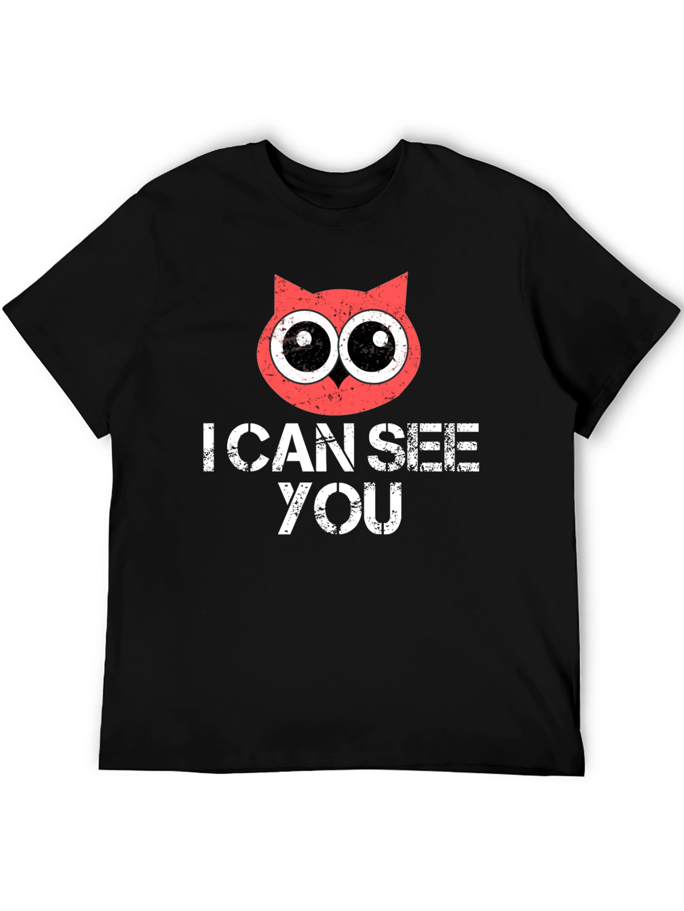 Black I Can See You Owl T-Shirt view 5