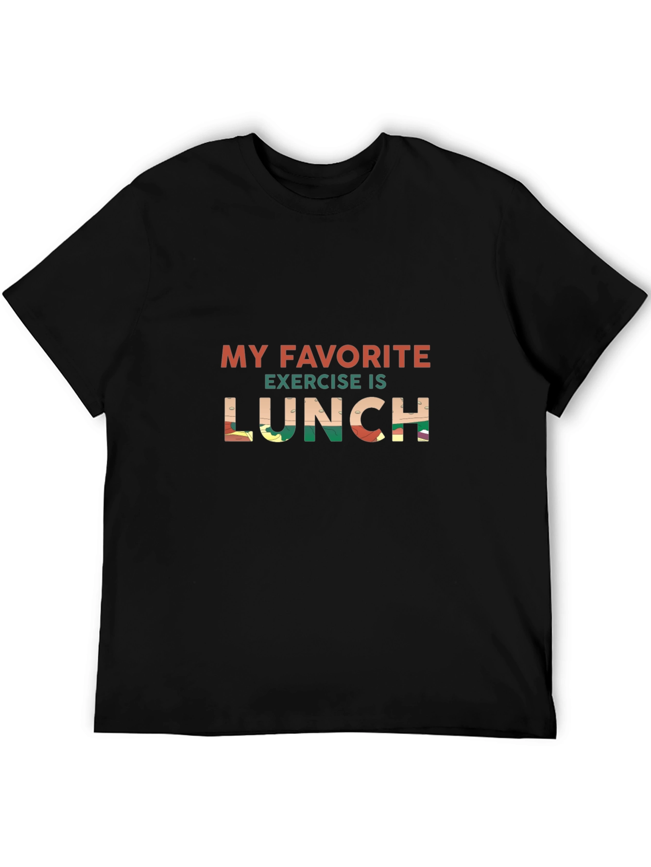 Black My Favorite Exercise is Lunch Graphic T-Shirt view 5