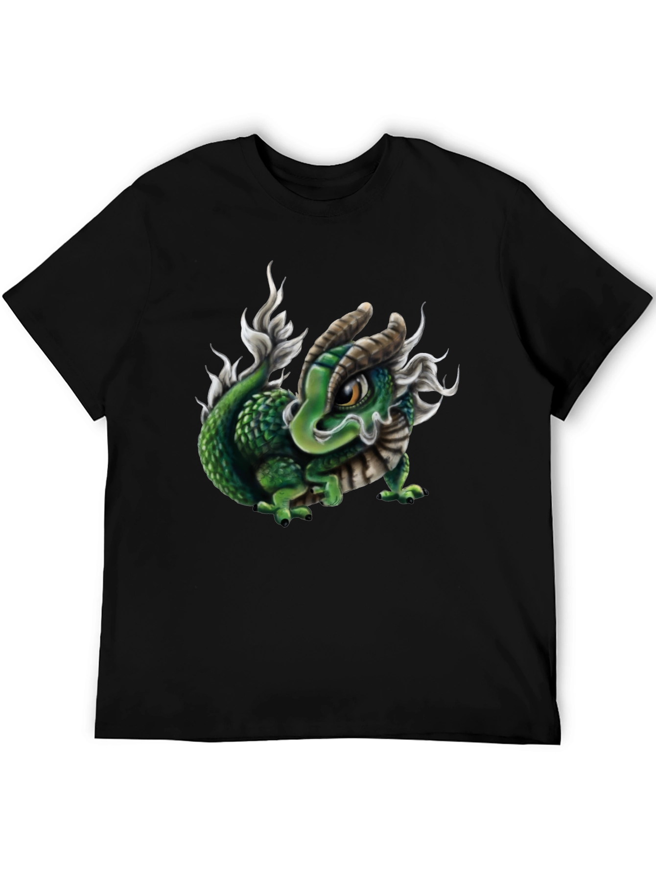 Black Dragon Graphic Tee - Black Cotton Blend view 5