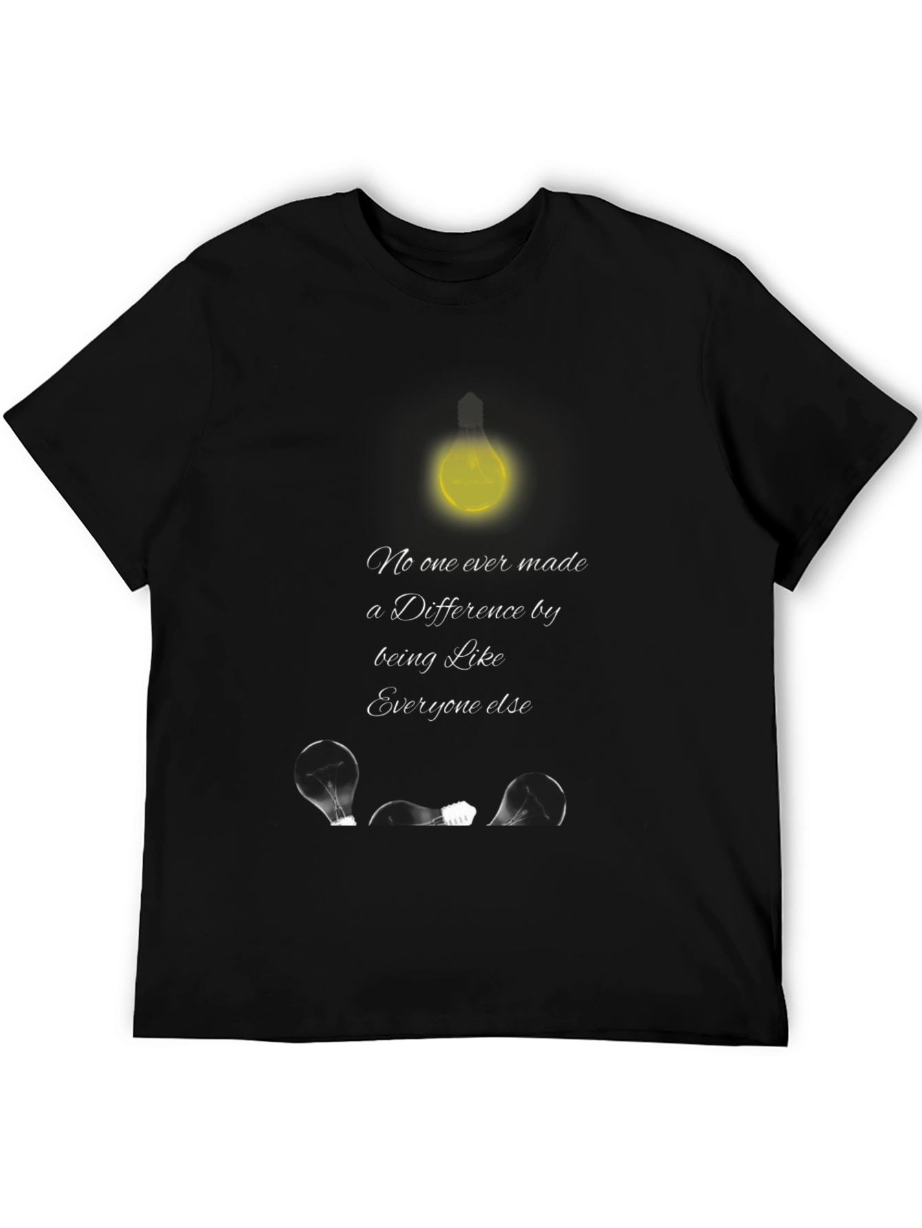 Black Inspirational T-Shirt: Be the Light, Be Different view 5