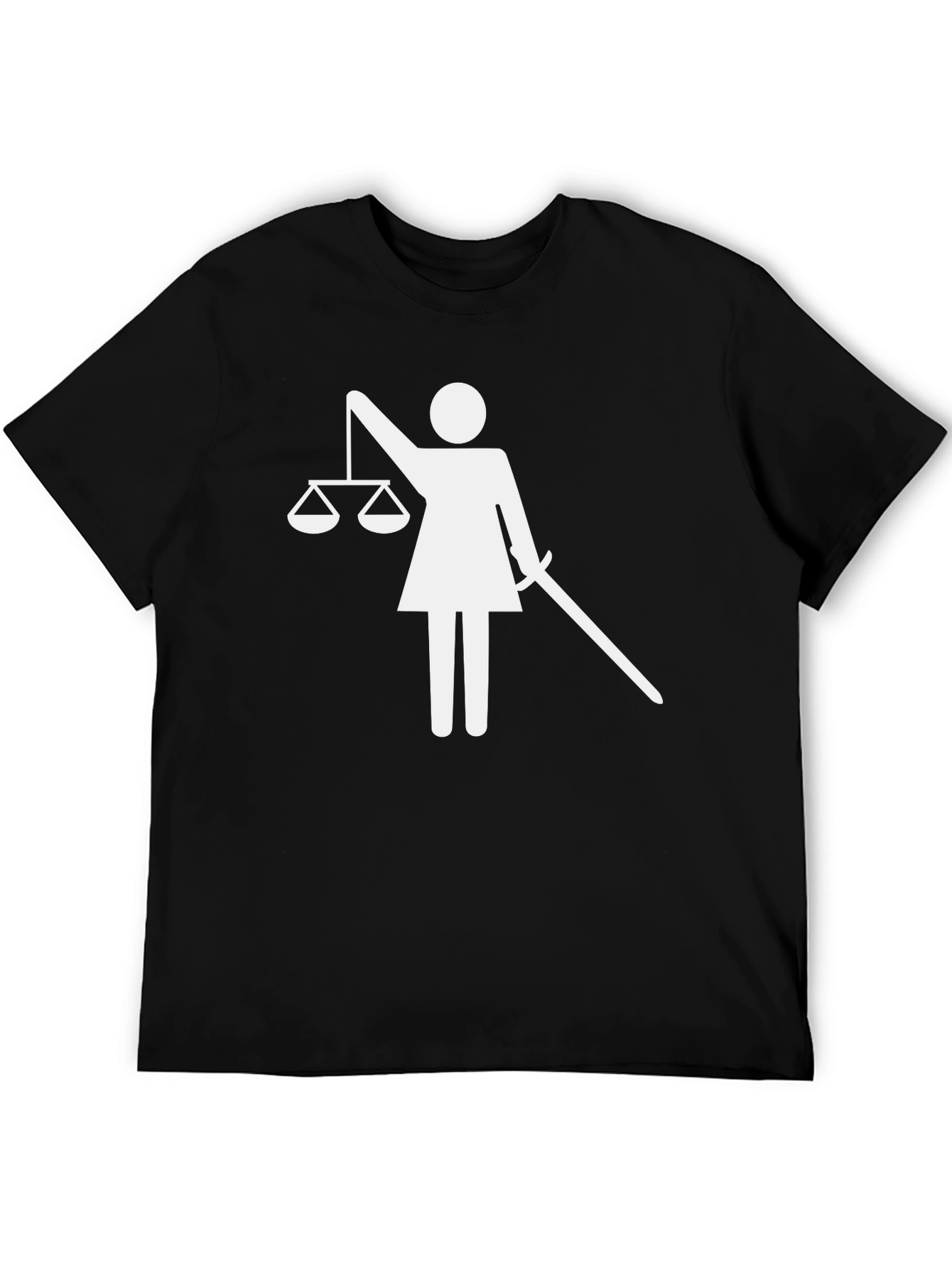 Black Scales of Justice T-Shirt - Unisex Black Tee view 5