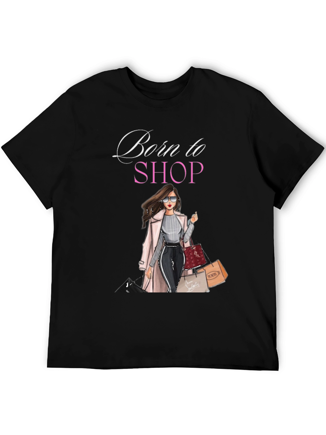 Black Born to Shop Graphic Tee view 5