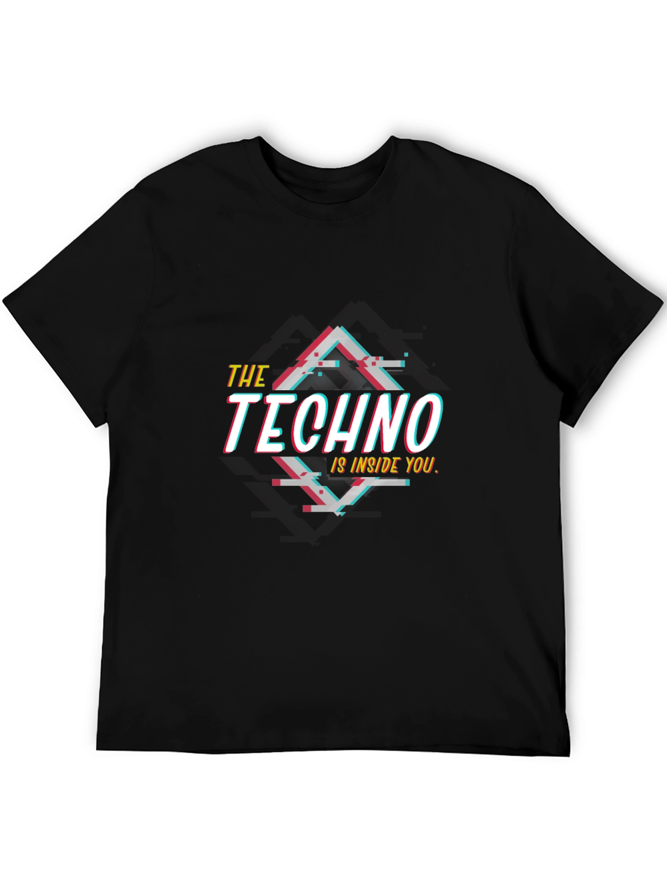 Black The Techno is Inside You Graphic Tee - Black Cotton Shirt view 5