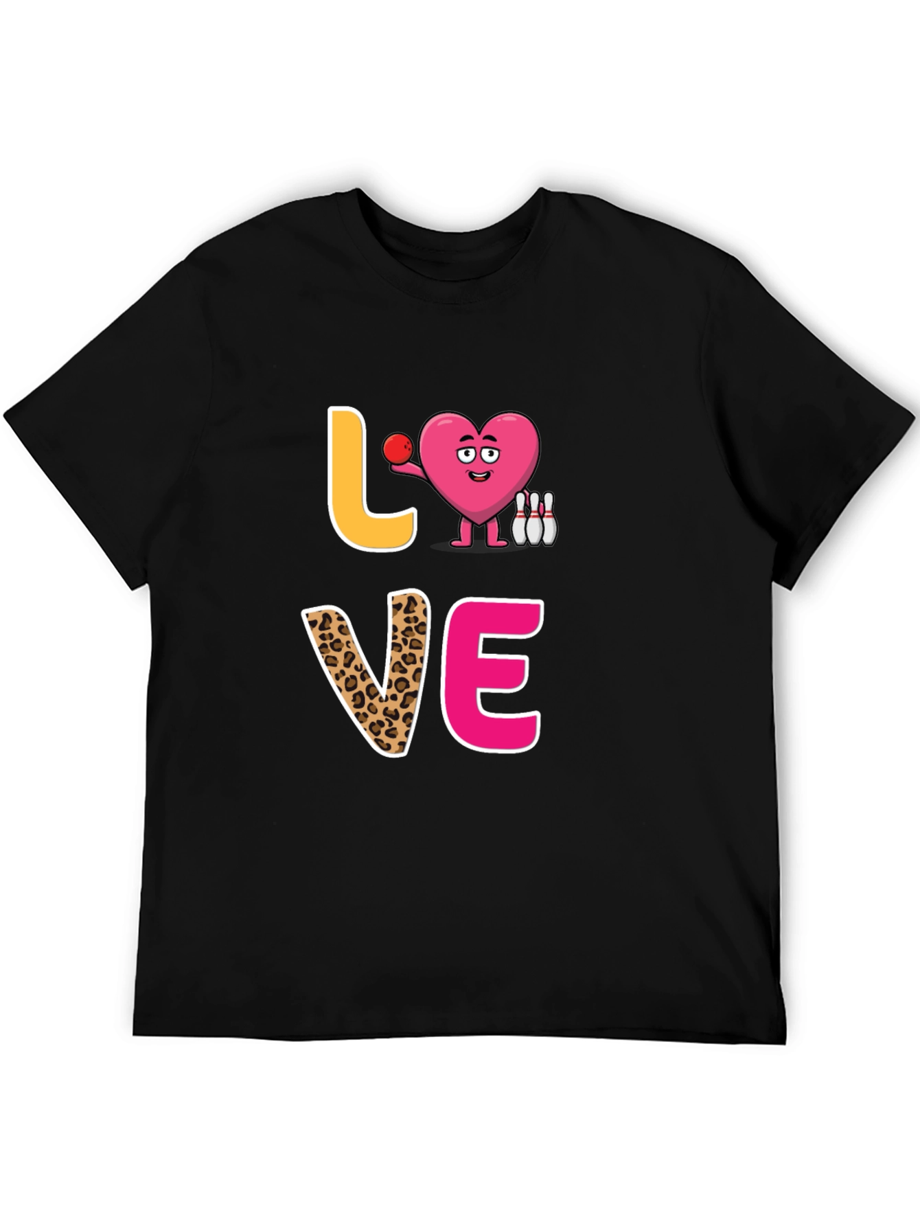 Black Love Bowling Graphic T-Shirt view 5