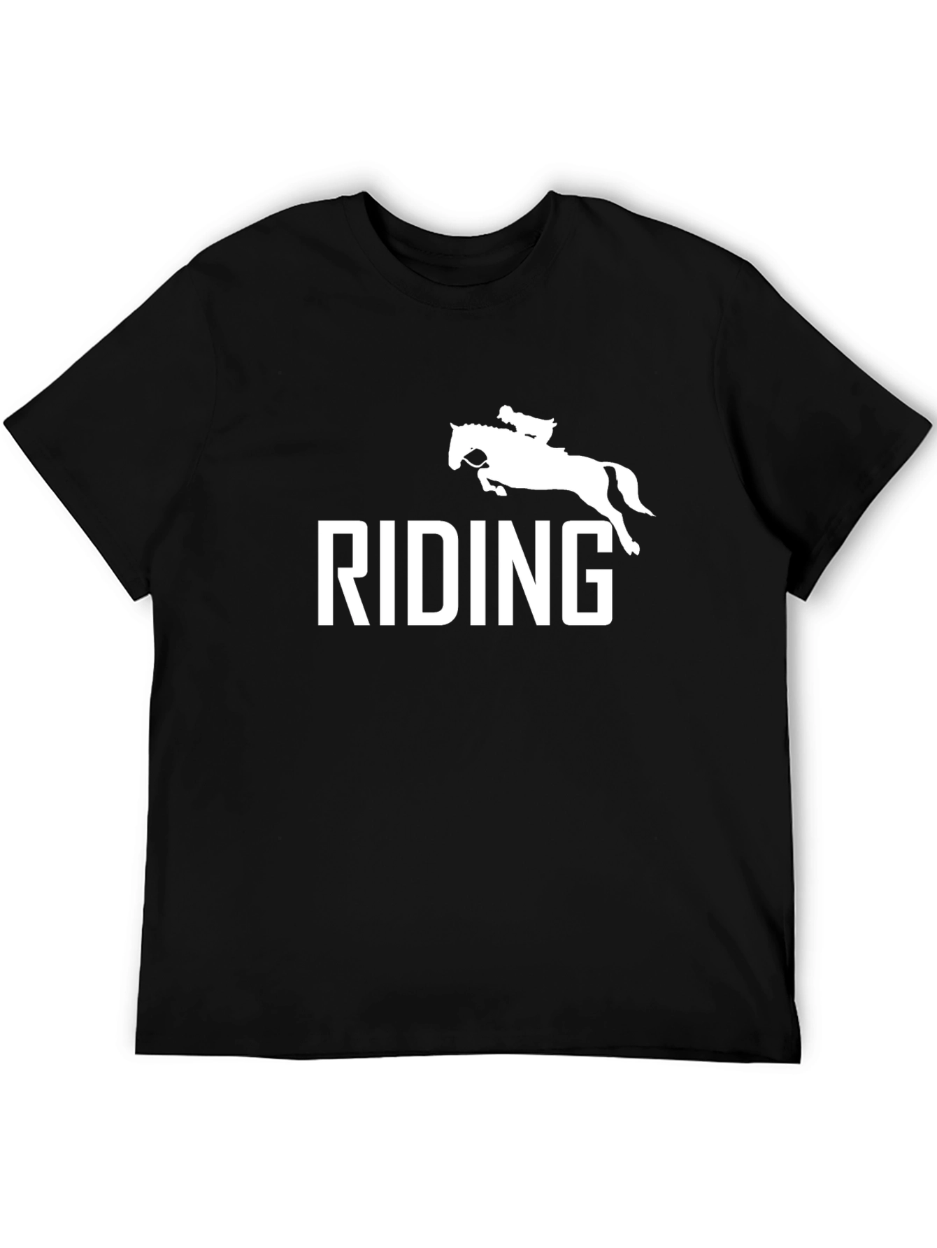 Black Equestrian Riding Graphic T-Shirt - Black view 5