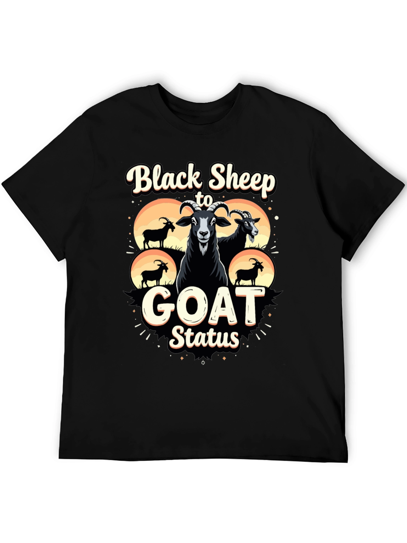 Black Black Sheep to Goat Status Graphic Tee view 5