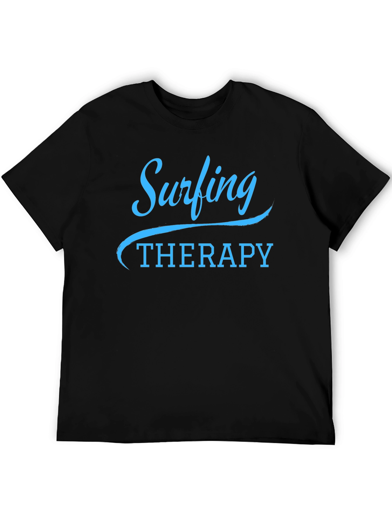 Black Surfing Therapy Graphic T-Shirt - Trendy, Relaxed Fit view 5