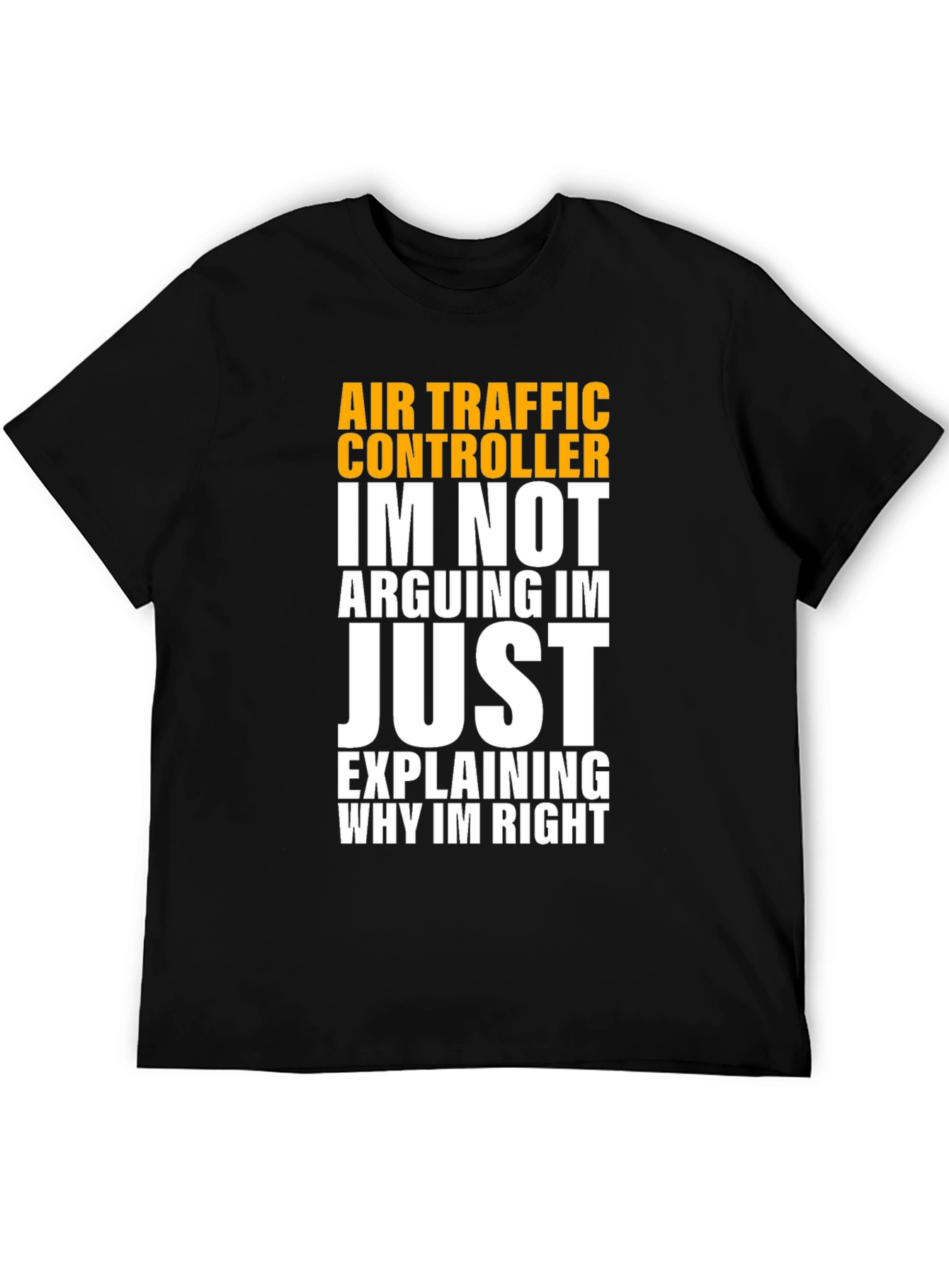 Black Air Traffic Controller Humor T-Shirt view 5