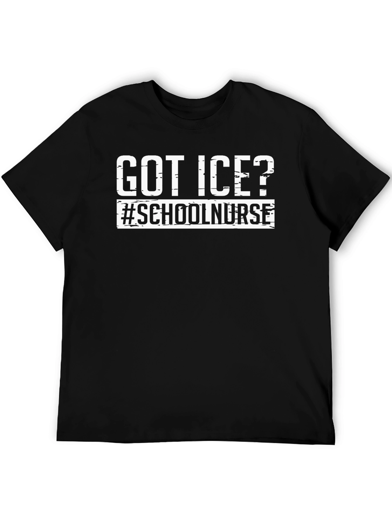 Black Got Ice? School Nurse Black T-Shirt view 5
