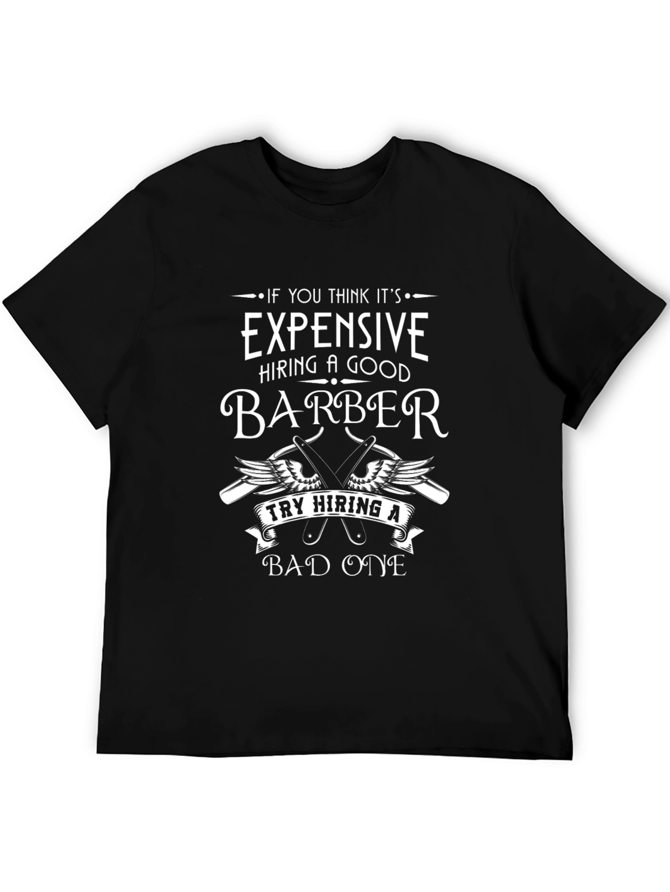 Black Expensive Barber T-Shirt view 5