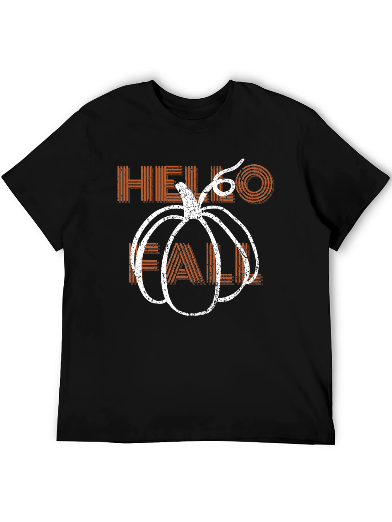 Black Hello Fall Pumpkin Graphic Tee - Trendy Autumn Apparel view 5