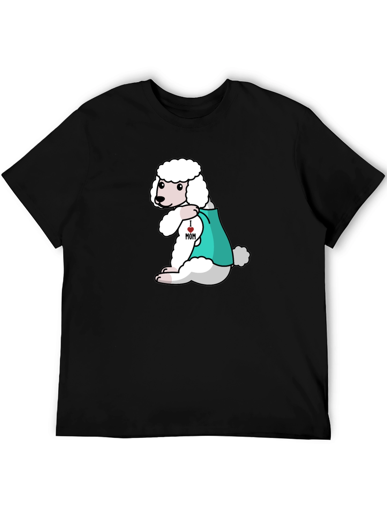 Black Poodle Mom Tattoo Graphic Tee view 5