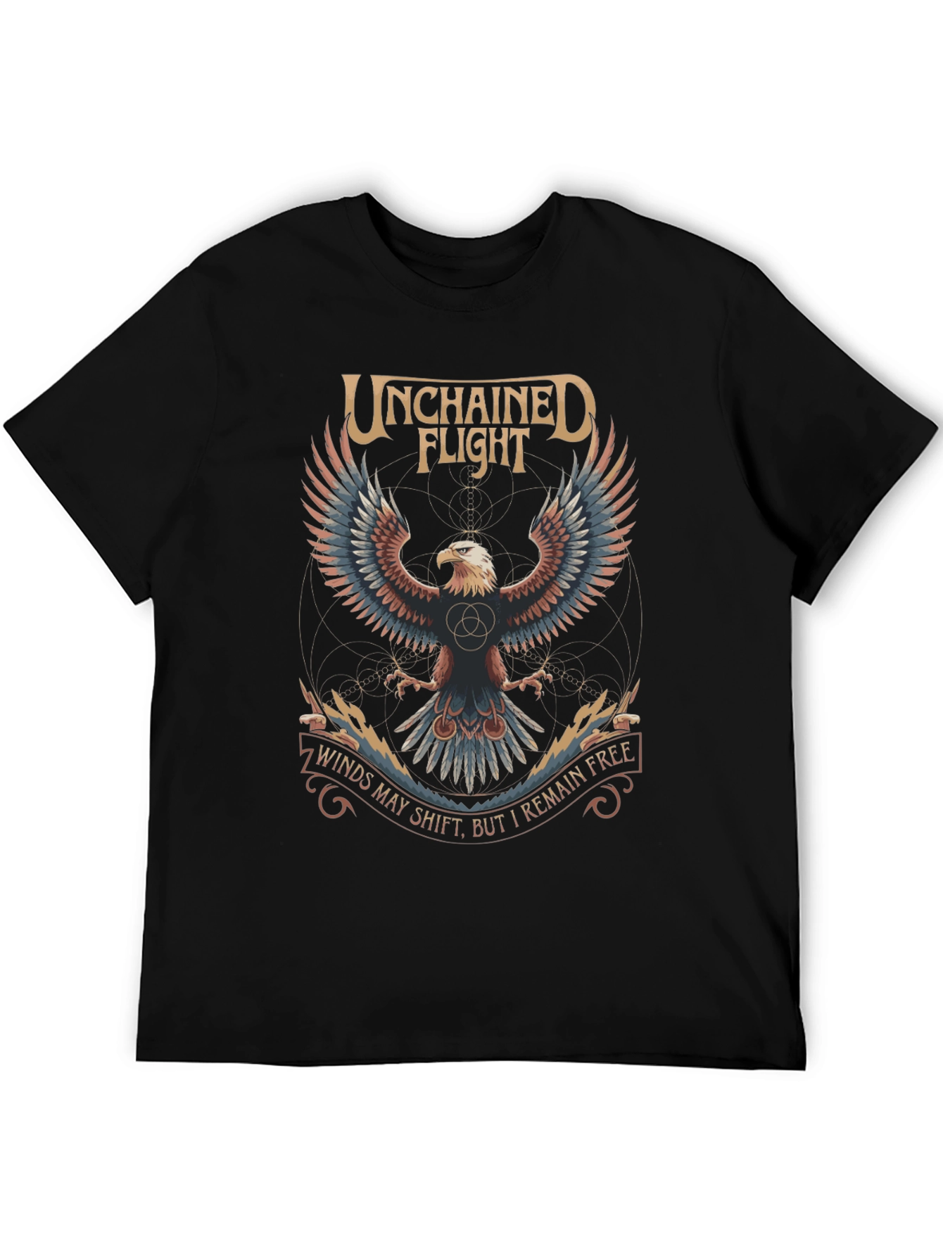 Black Unchained Flight Eagle Graphic Tee - Black view 5