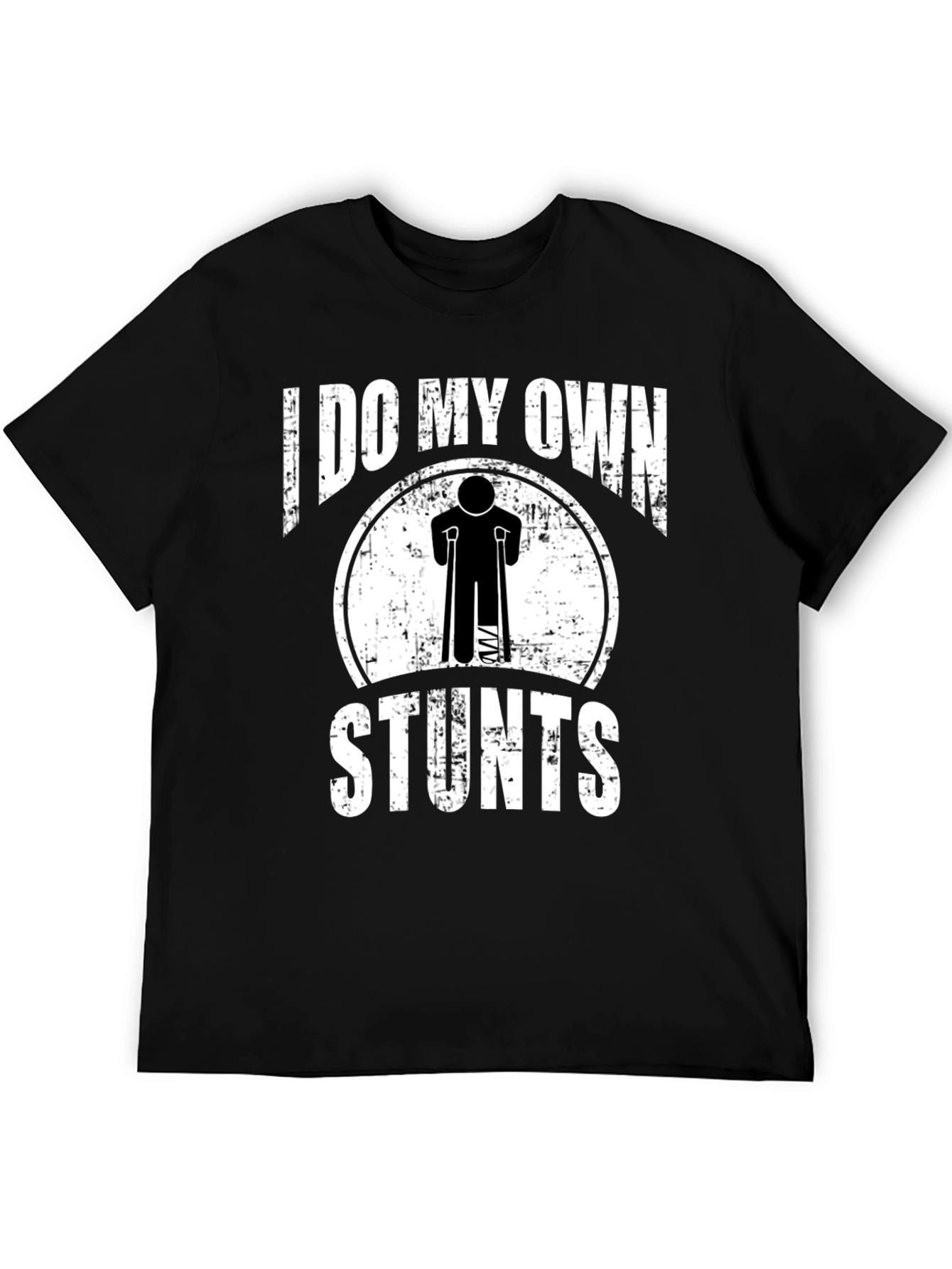 Black Funny Stuntman Injury Recovery T-Shirt view 5