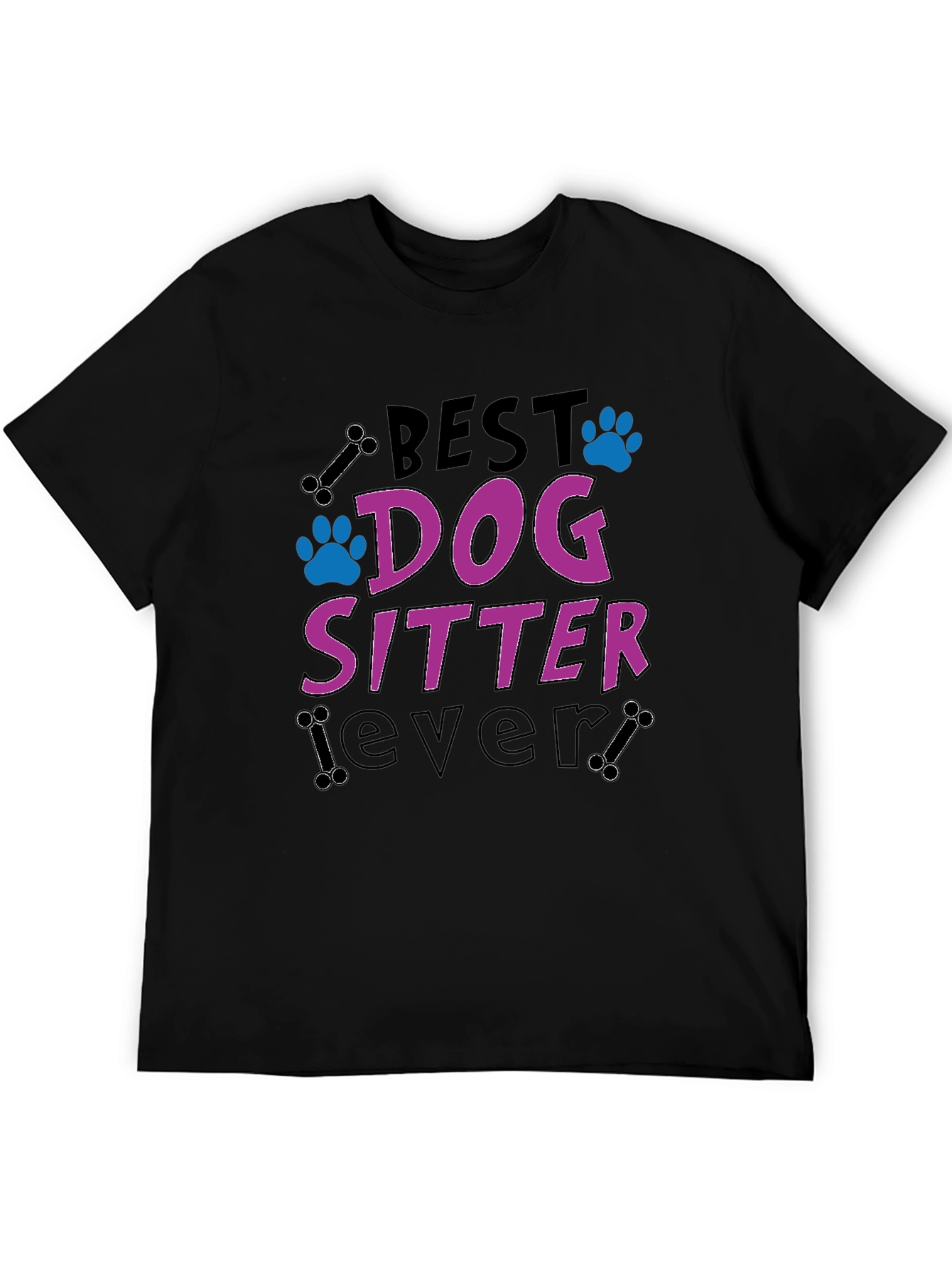 Black Best Dog Sitter Ever T-Shirt view 5