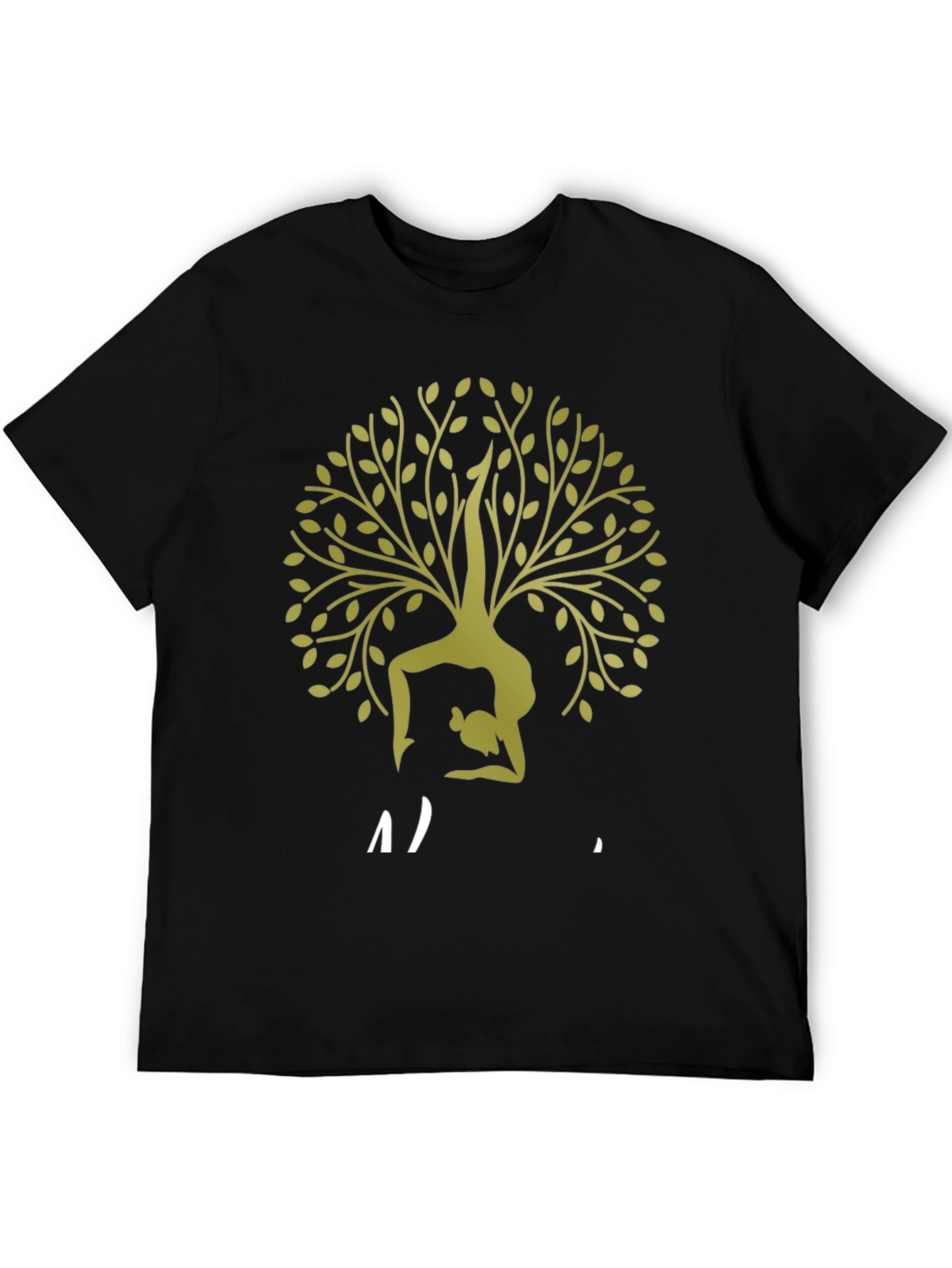 Black Yoga Tree T-Shirt - Black view 5