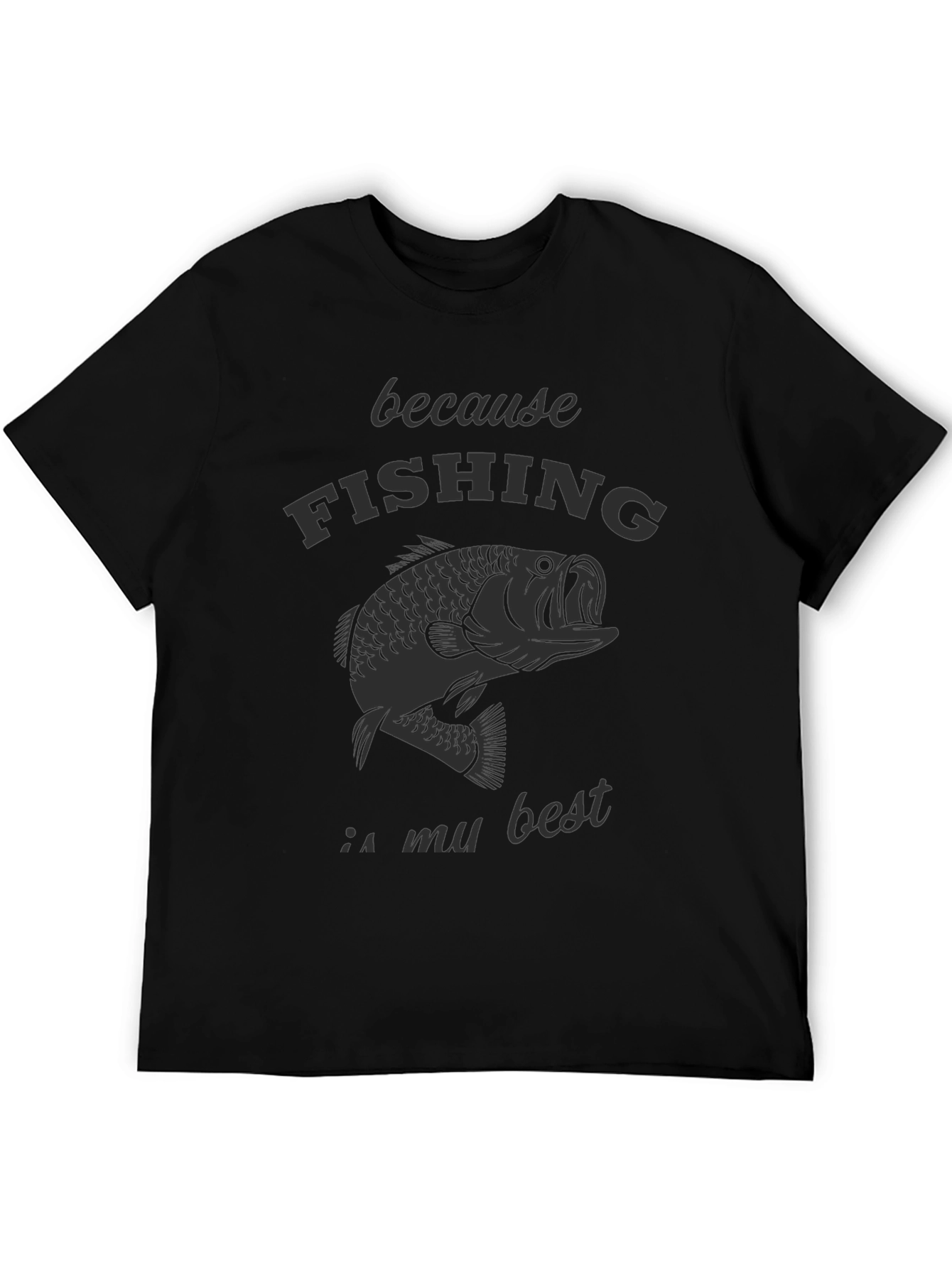 Black Fishing is My Best T-Shirt, Bass Graphic Tee, Men's Black Shirt view 5