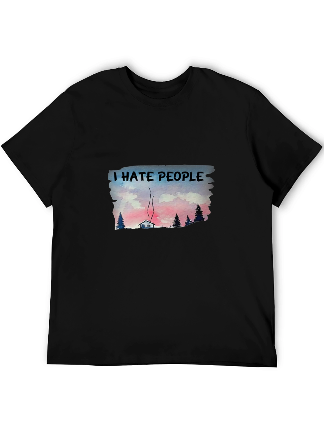 Black I Hate People T-Shirt - Cabin in the Woods Graphic Tee view 5