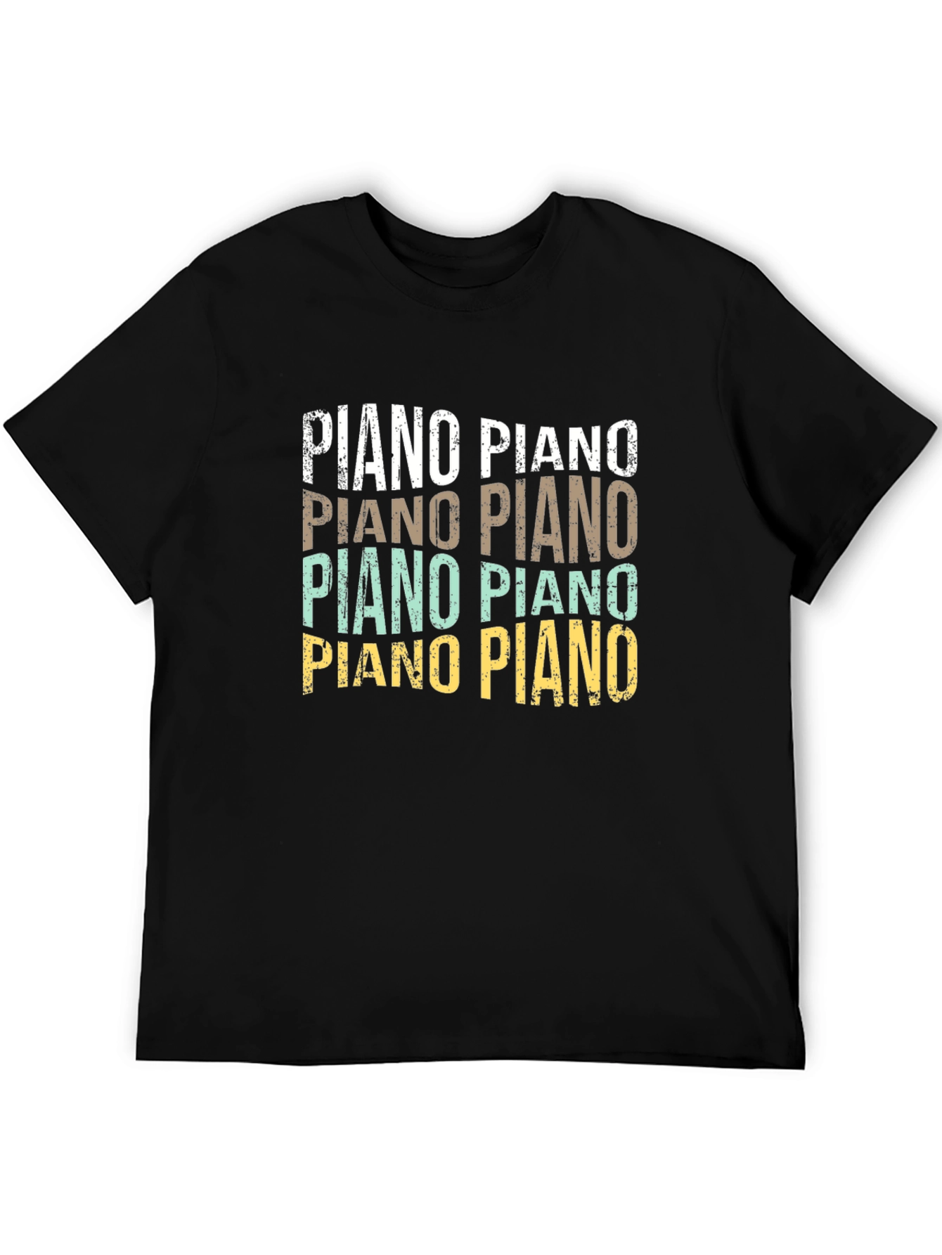 Black Piano Retro Style T-Shirt view 5