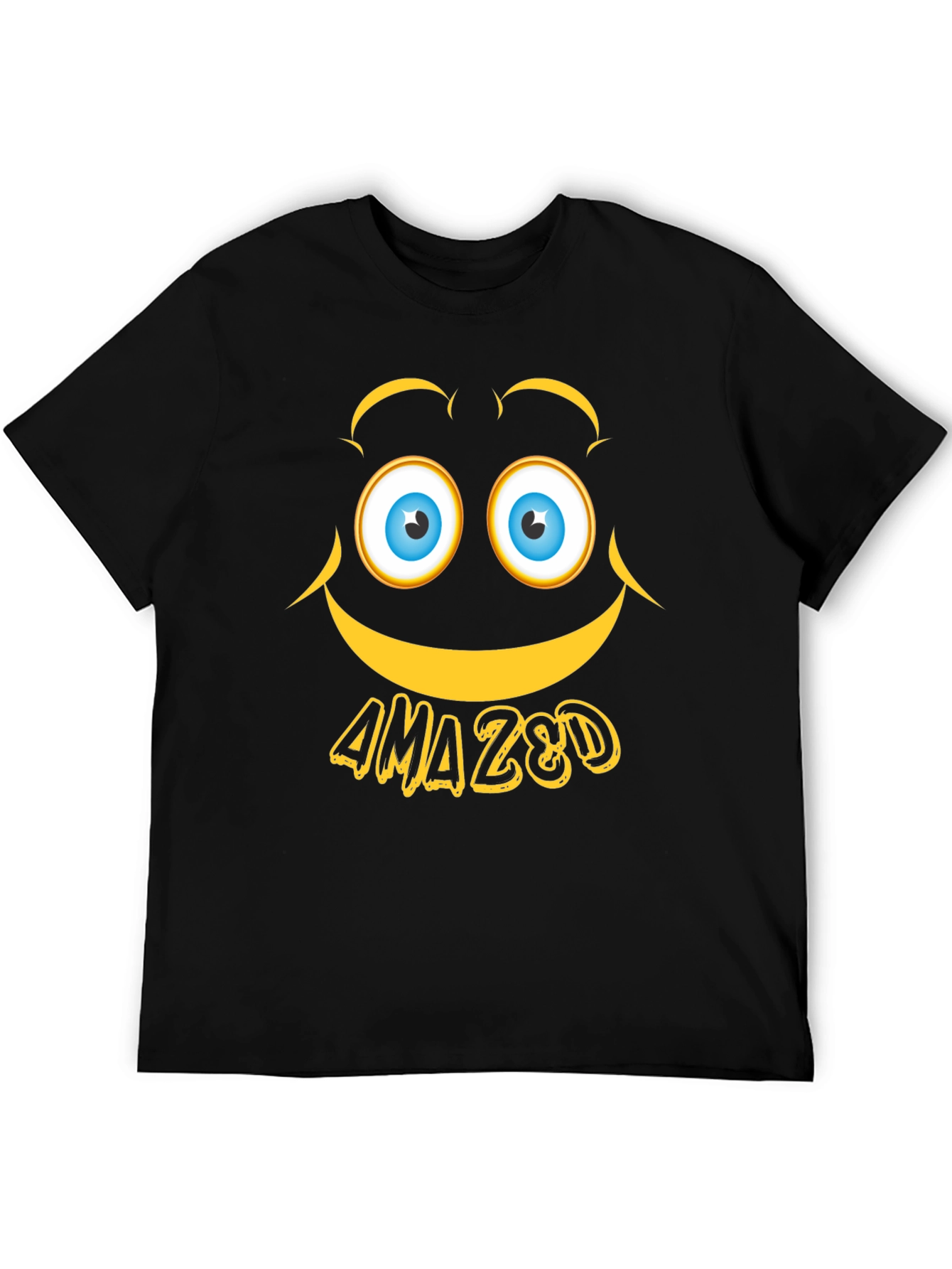 Black Amazed Graphic Tee - Expressive Emoji Design view 5