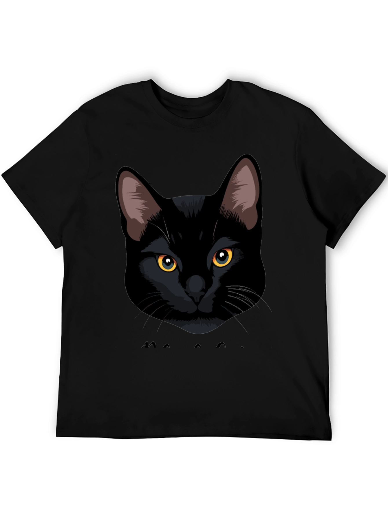 Black Black Cat Graphic Tee - Men's Casual T-Shirt view 5
