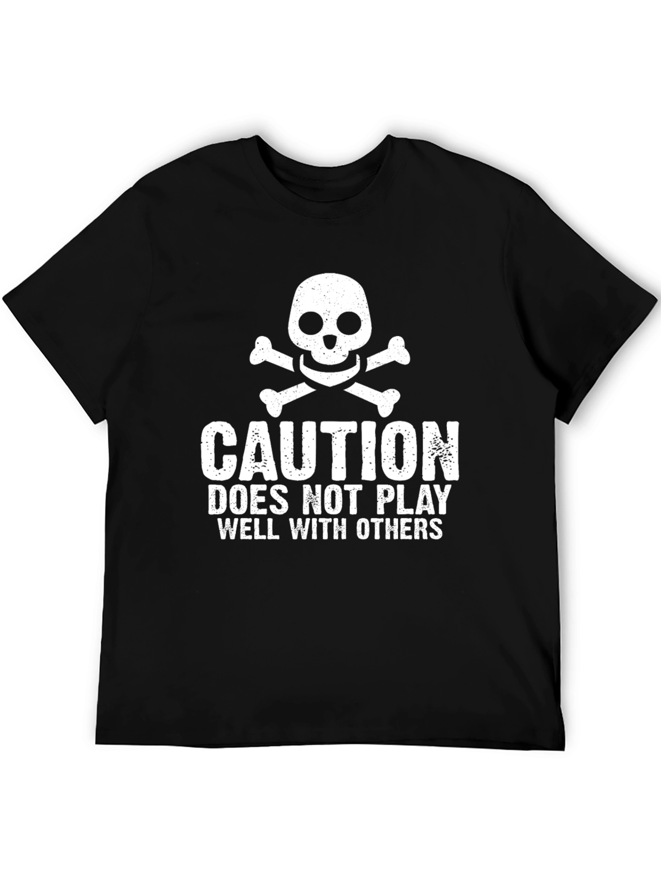 Black Caution: Doesn't Play Well With Others - Black T-Shirt view 5
